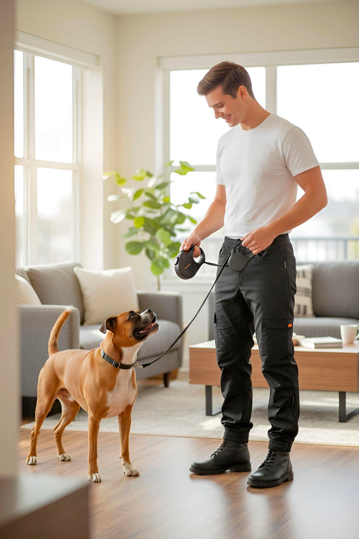 Men's Adaptive Clothing Woven Jogger Pants, Full Waistband Ribbed with Elastic and a Strip, Easy Zipper, Both at the Top and Bottom