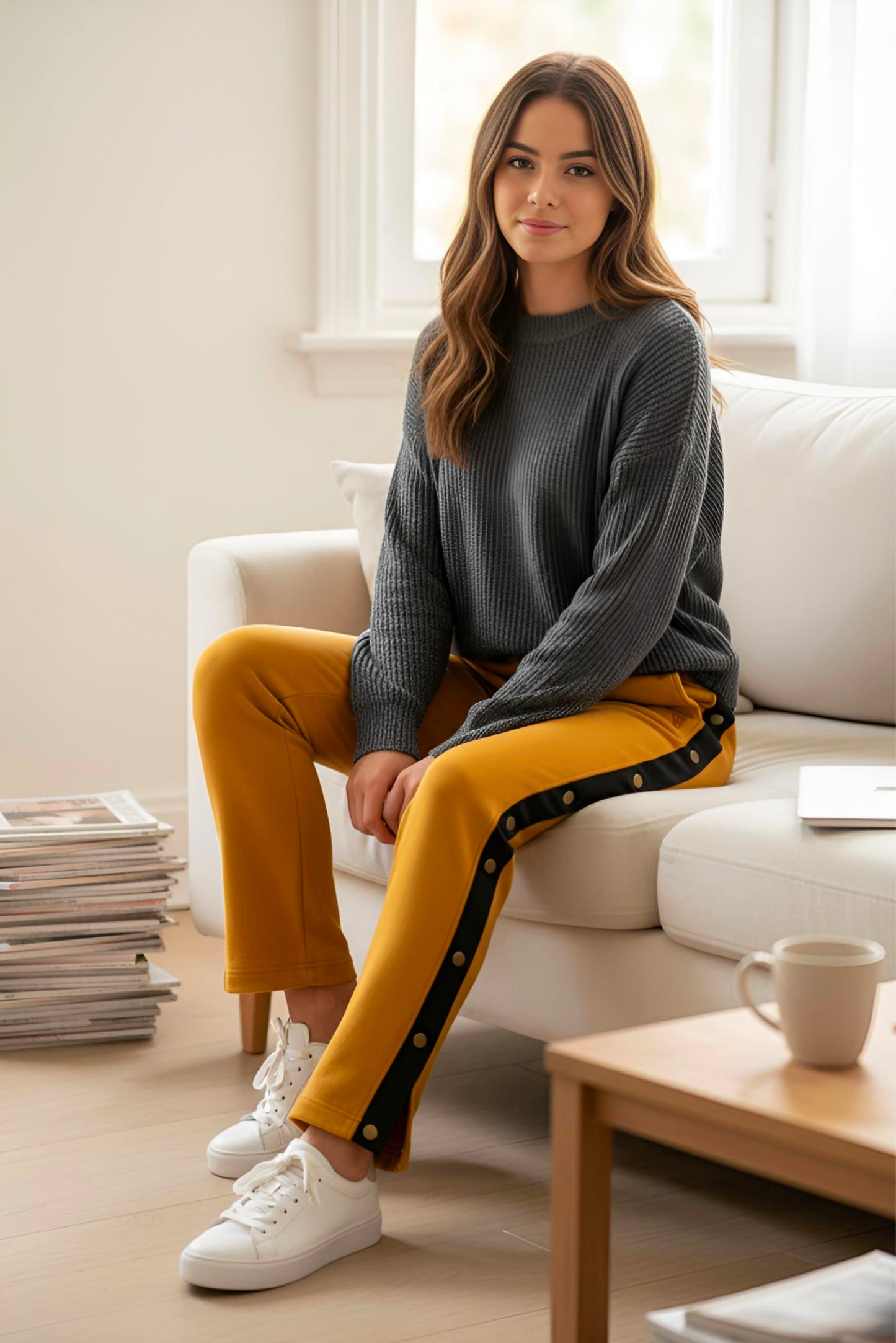 Adaptive Kids Sweatpants, with Full Elastic Waist & Side Full Zipper for Easy Undressing