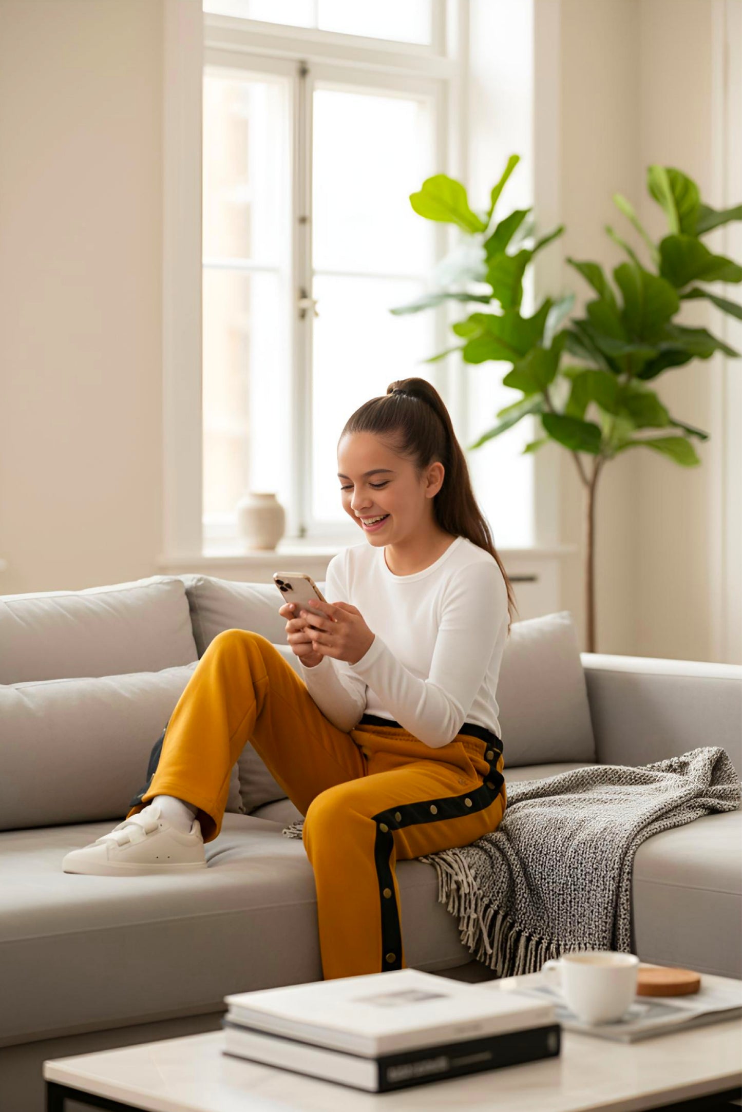 Adaptive Kids Sweatpants, with Full Elastic Waist & Side Full Zipper for Easy Undressing