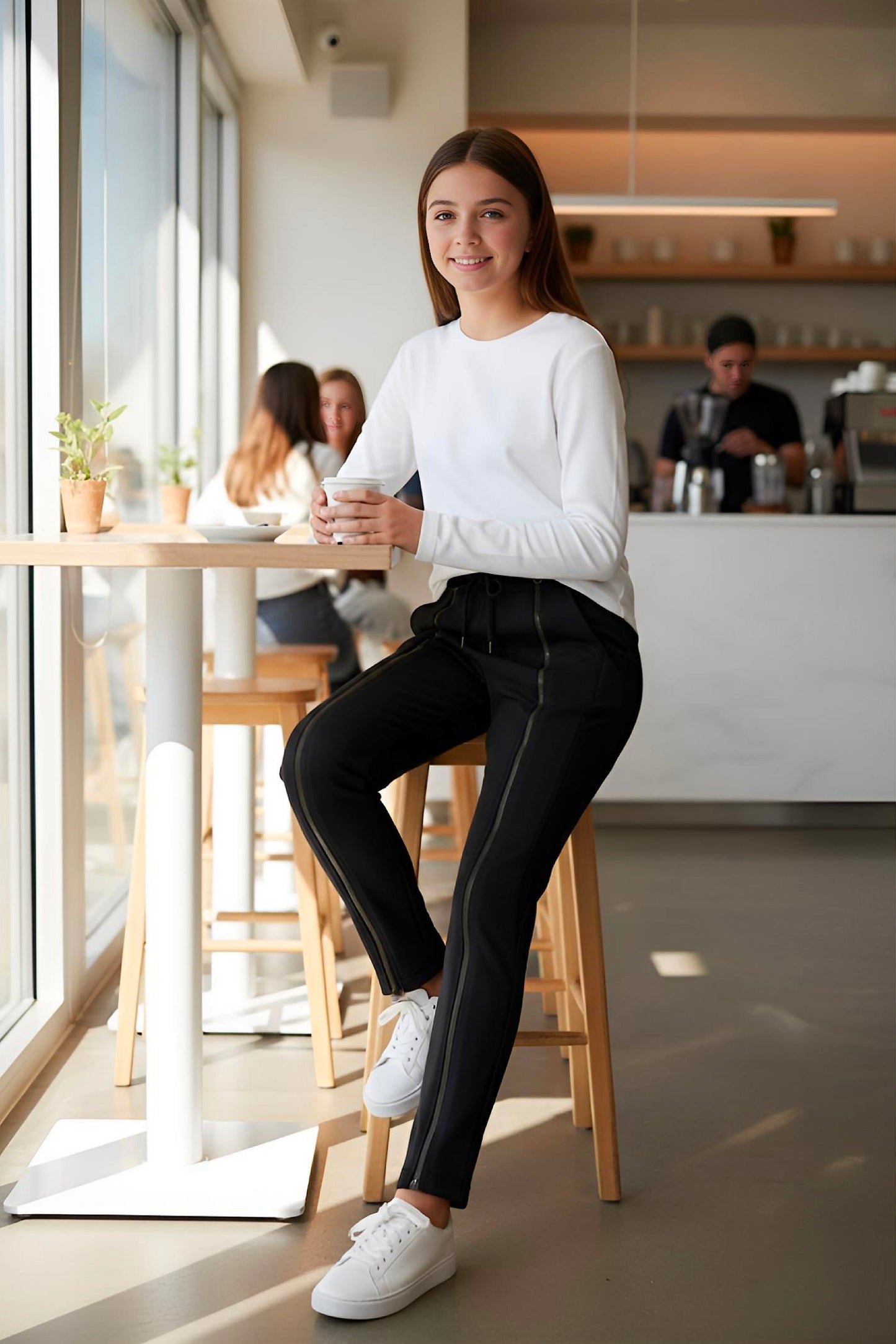 Adaptive Kids Sweatpants with Full-Leg Zippers for Easy Undressing