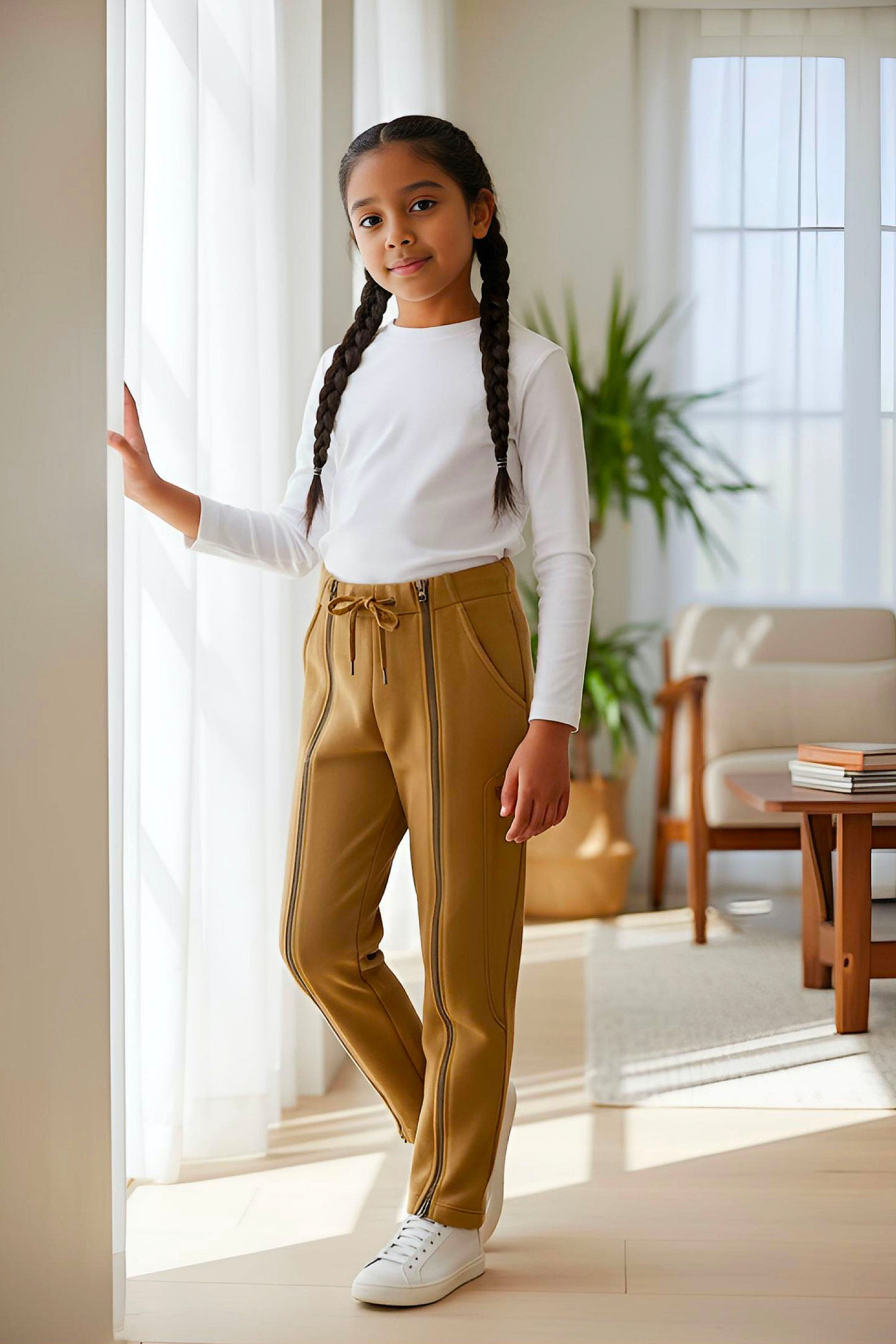 Adaptive Kids Sweatpants with Full-Leg Zippers for Easy Undressing