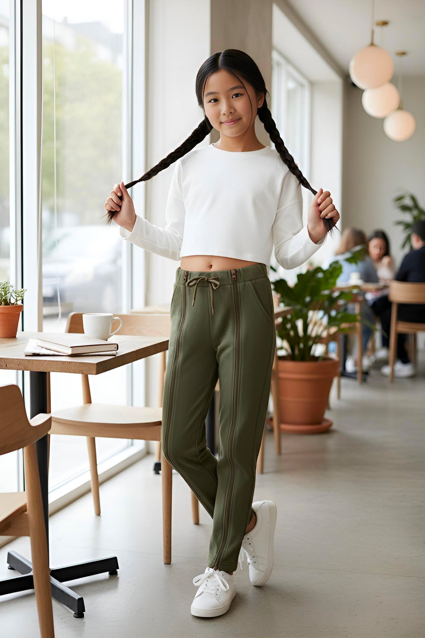 Adaptive Kids Sweatpants with Full-Leg Zippers for Easy Undressing