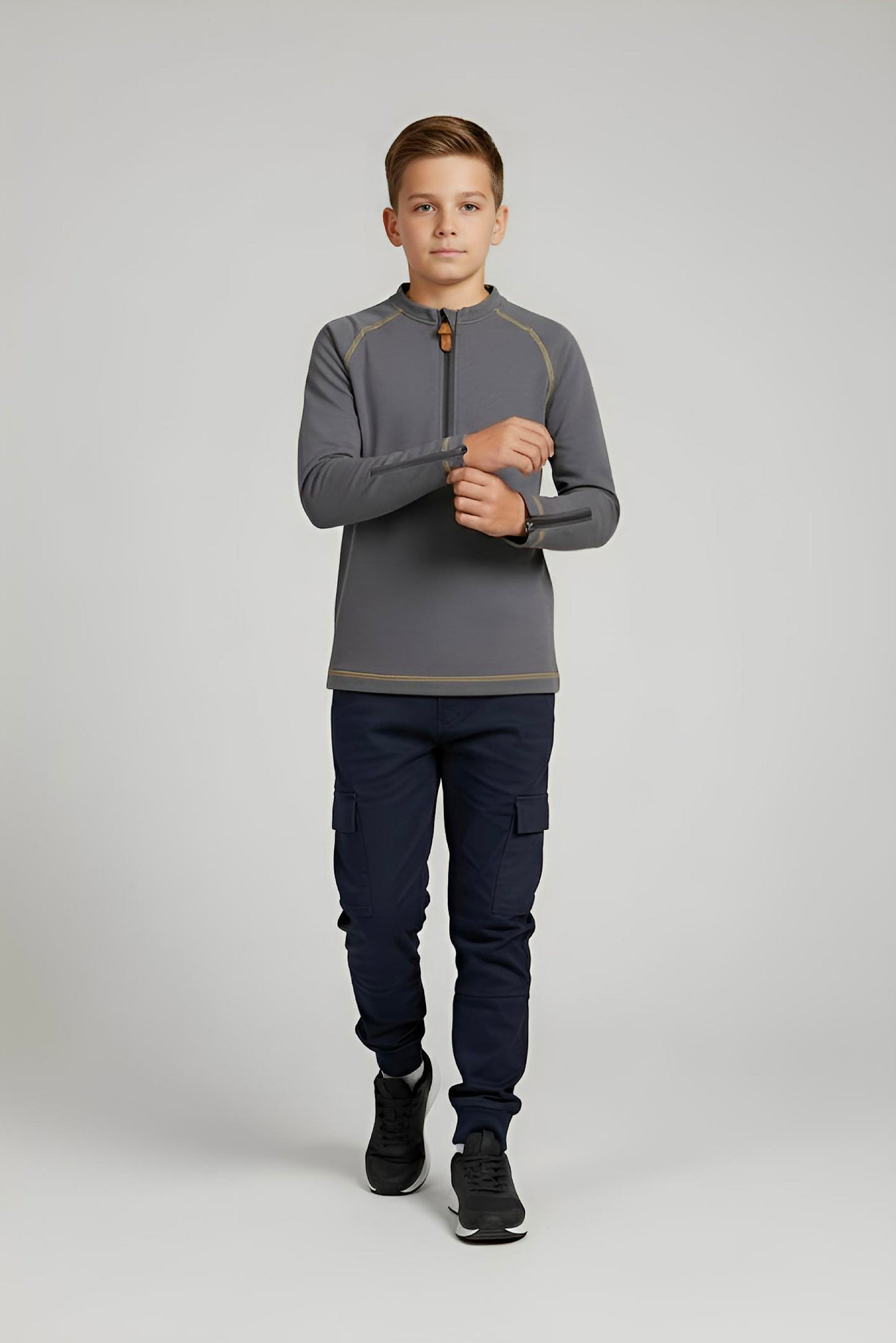 Adaptive Kids Soft Cotton Top, with Front Zipper & Easy-Undressing Sleeves