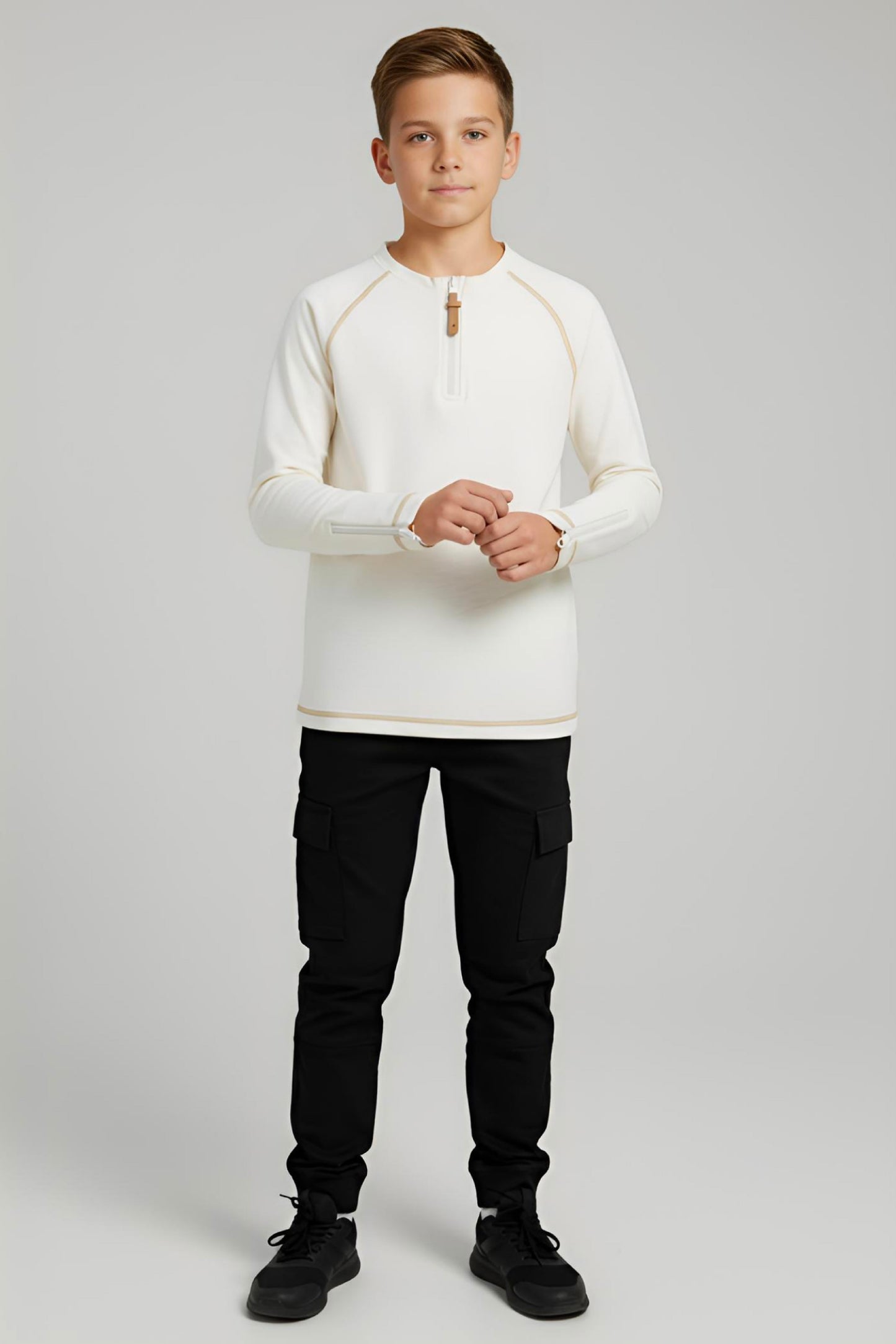 Adaptive Kids Soft Cotton Top, with Front Zipper & Easy-Undressing Sleeves