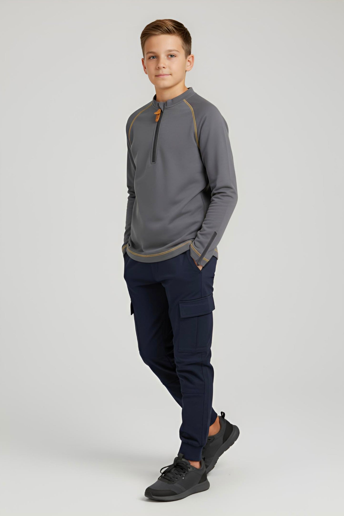 Adaptive Kids Soft Cotton Top, with Front Zipper & Easy-Undressing Sleeves