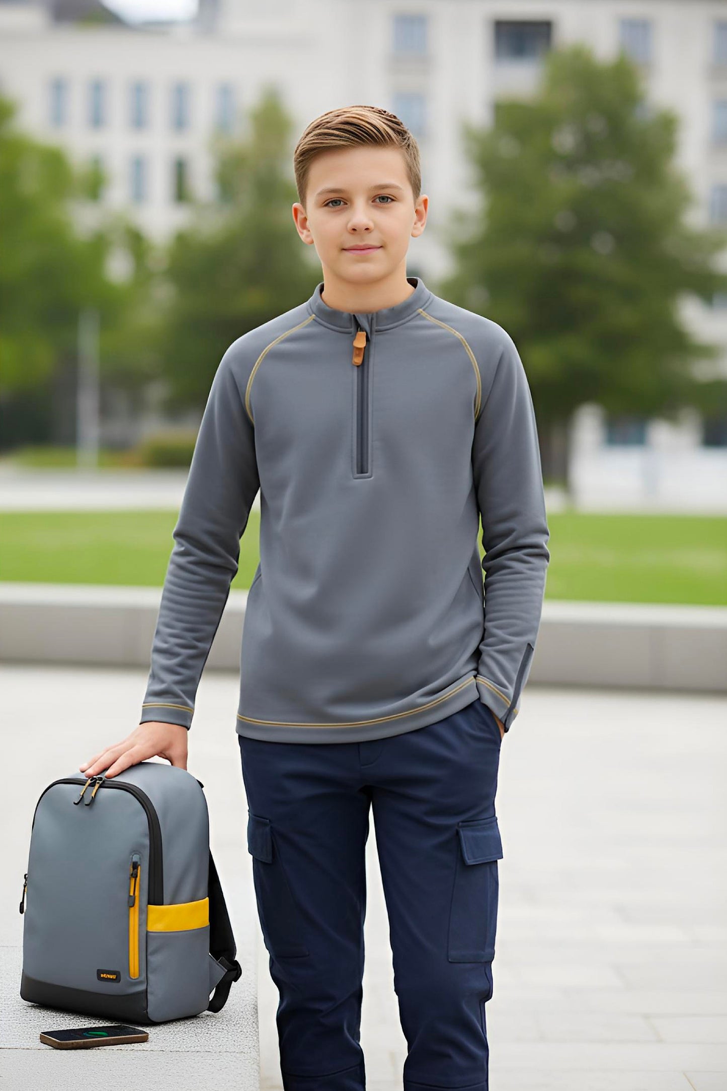 Adaptive Kids Soft Cotton Top, with Front Zipper & Easy-Undressing Sleeves