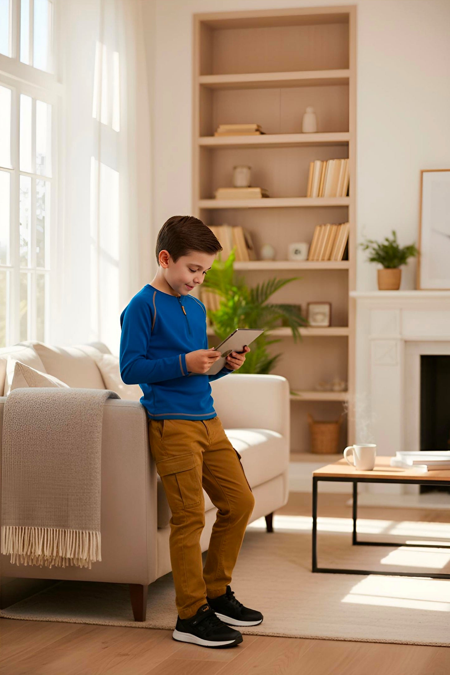 Adaptive Kids Soft Cotton Top, with Front Zipper & Easy-Undressing Sleeves