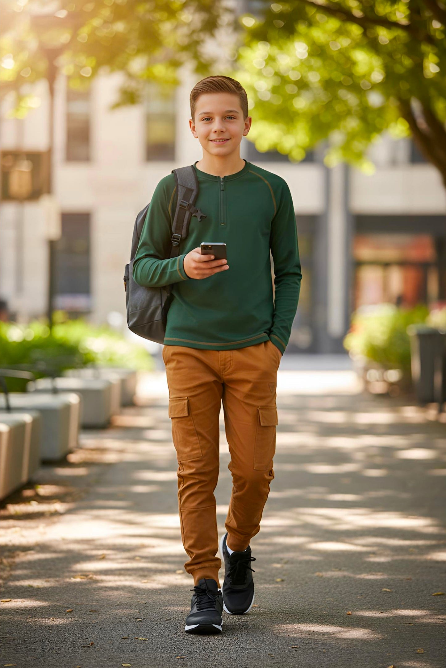 Adaptive Kids Soft Cotton Top, with Front Zipper & Easy-Undressing Sleeves