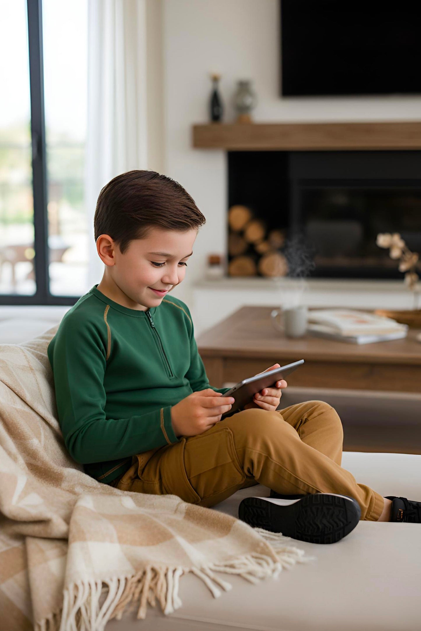 Adaptive Kids Soft Cotton Top, with Front Zipper & Easy-Undressing Sleeves