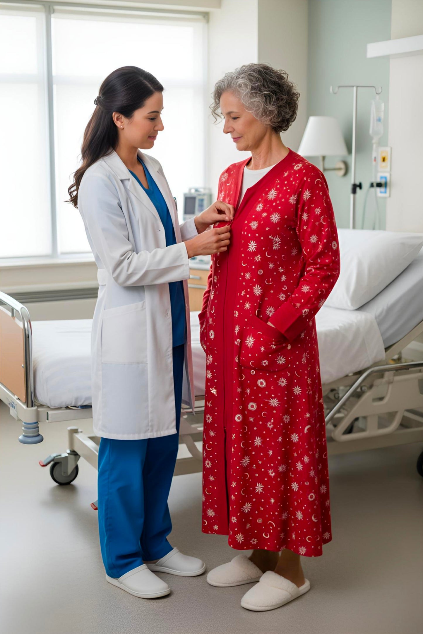 Adaptive Women's Long Pyjamas: with Long Sleeve, Stylish, Practical, and Perfect for Peaceful Nights, Ideal for Adaptive or Medical Needs