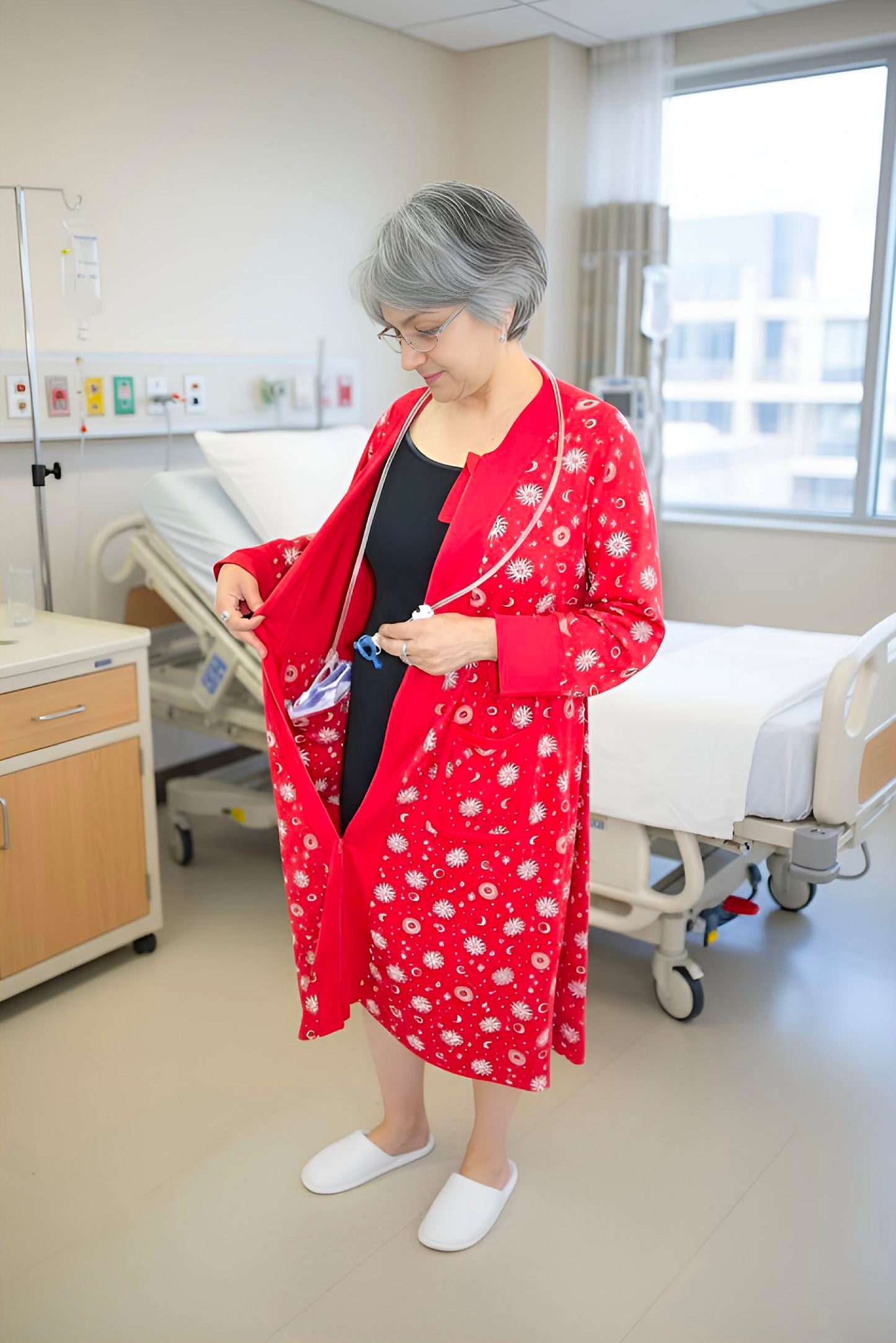 Adaptive Women's Long Pyjamas: with Long Sleeve, Stylish, Practical, and Perfect for Peaceful Nights, Ideal for Adaptive or Medical Needs