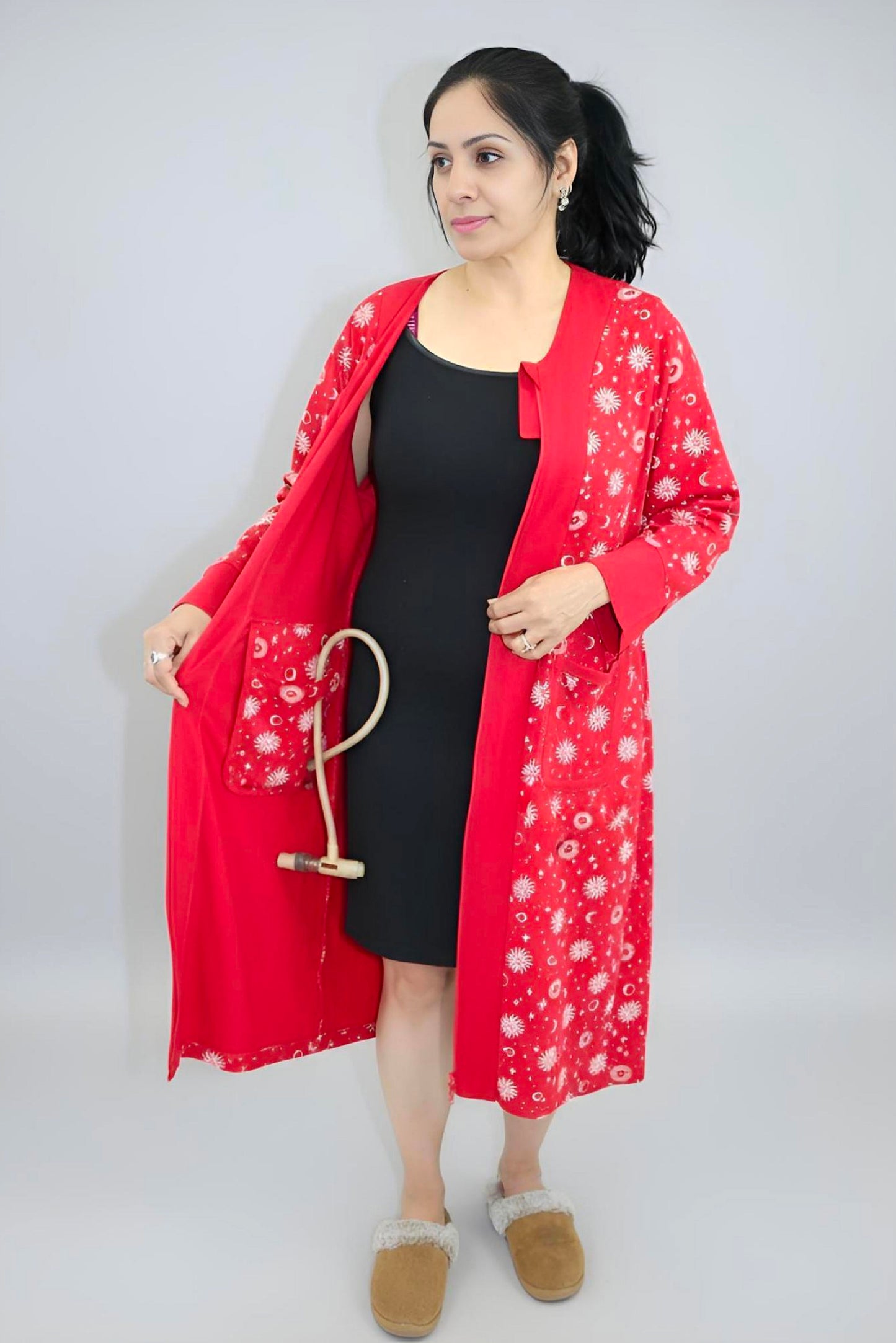 Adaptive Women's Dress Pyjamas: with Long Sleeve, Stylish, Practical, and Perfect for Peaceful Nights, Ideal for Adaptive or Medical Needs