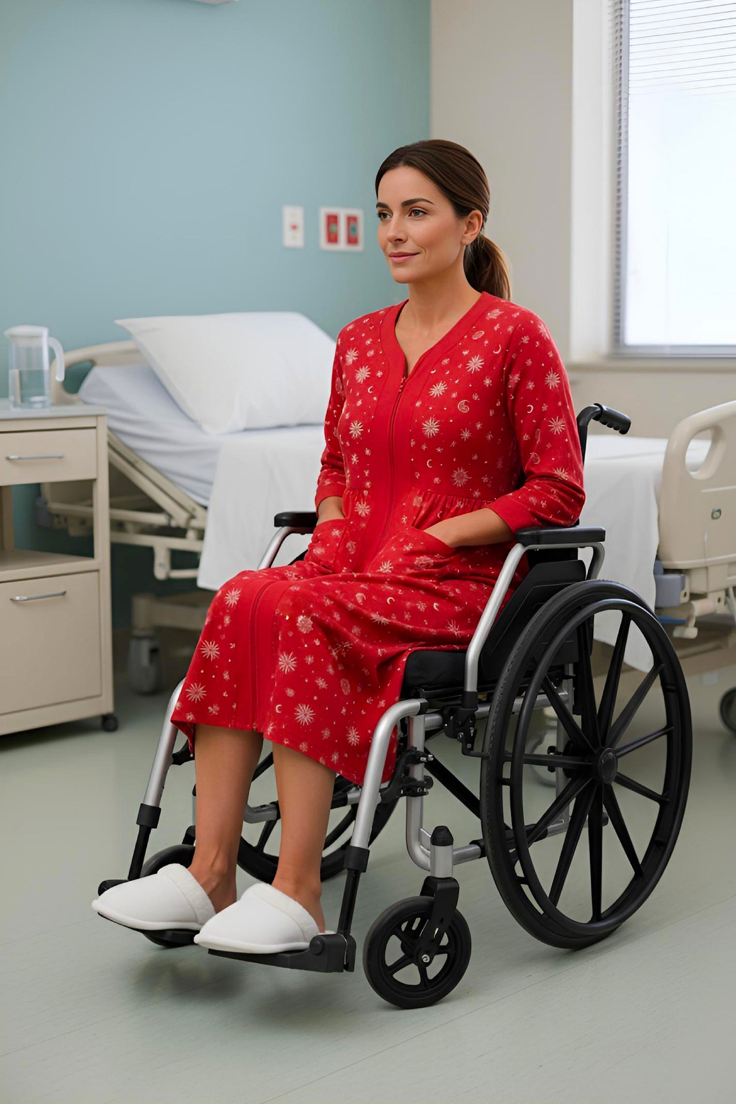 Adaptive Women's Dress Pyjamas: with Long Sleeve, Stylish, Practical, and Perfect for Peaceful Nights, Ideal for Adaptive or Medical Needs