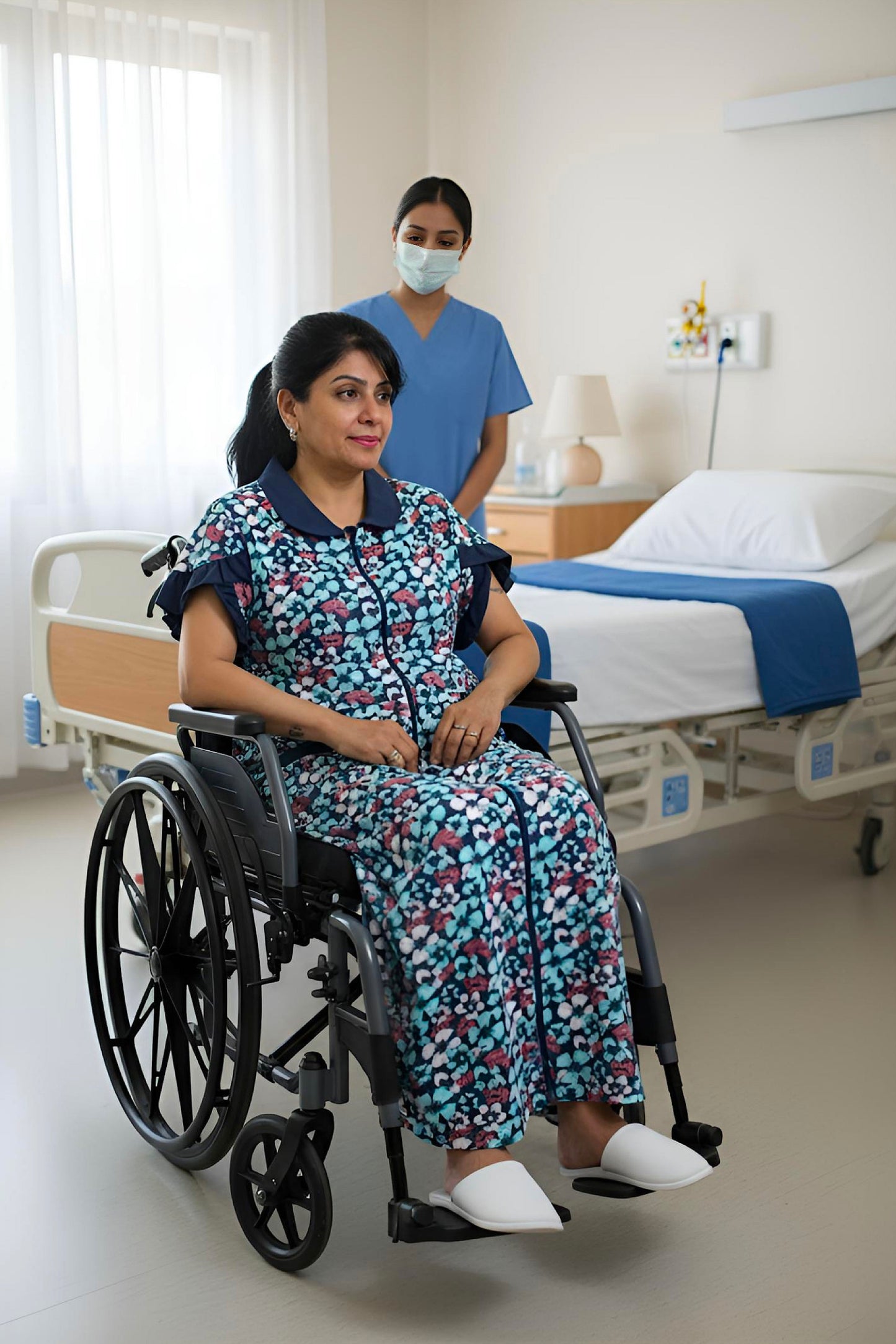 Adaptive Women's Long Pyjamas: with Short Sleeve, Stylish, Practical, and Perfect for Peaceful Nights, Ideal for Adaptive or Medical Needs