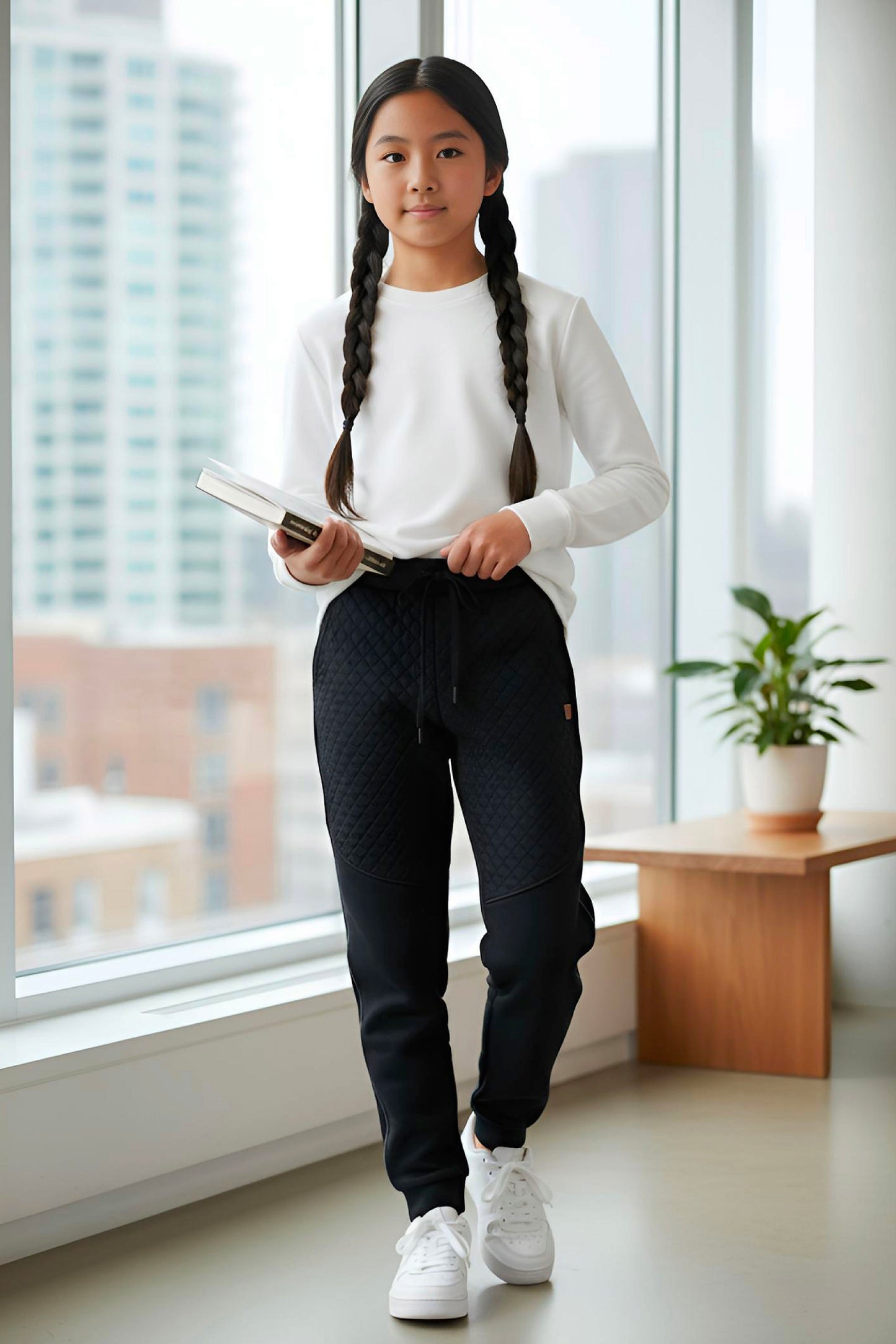 Adaptive Kids Pants with Elastic Waist & Full Side Zipper for Easy Undressing