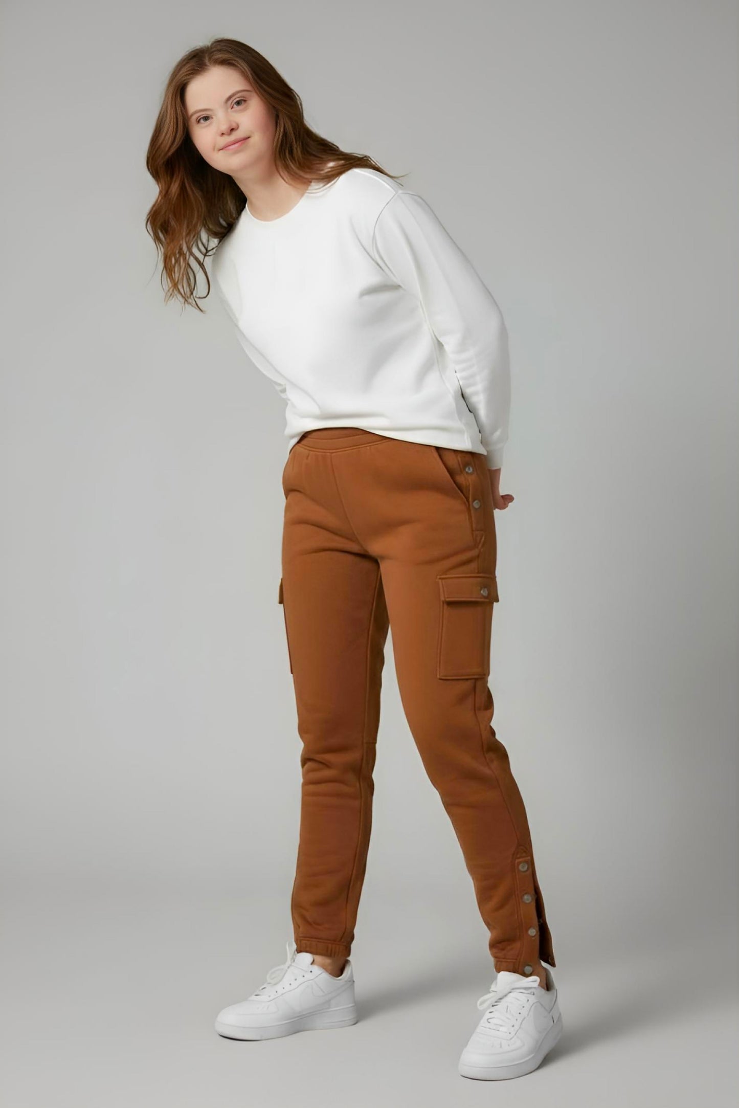 Adaptive Kids Cargo Joggers Pants: Elastic Waist, And Easy-Undressing Side Zipper