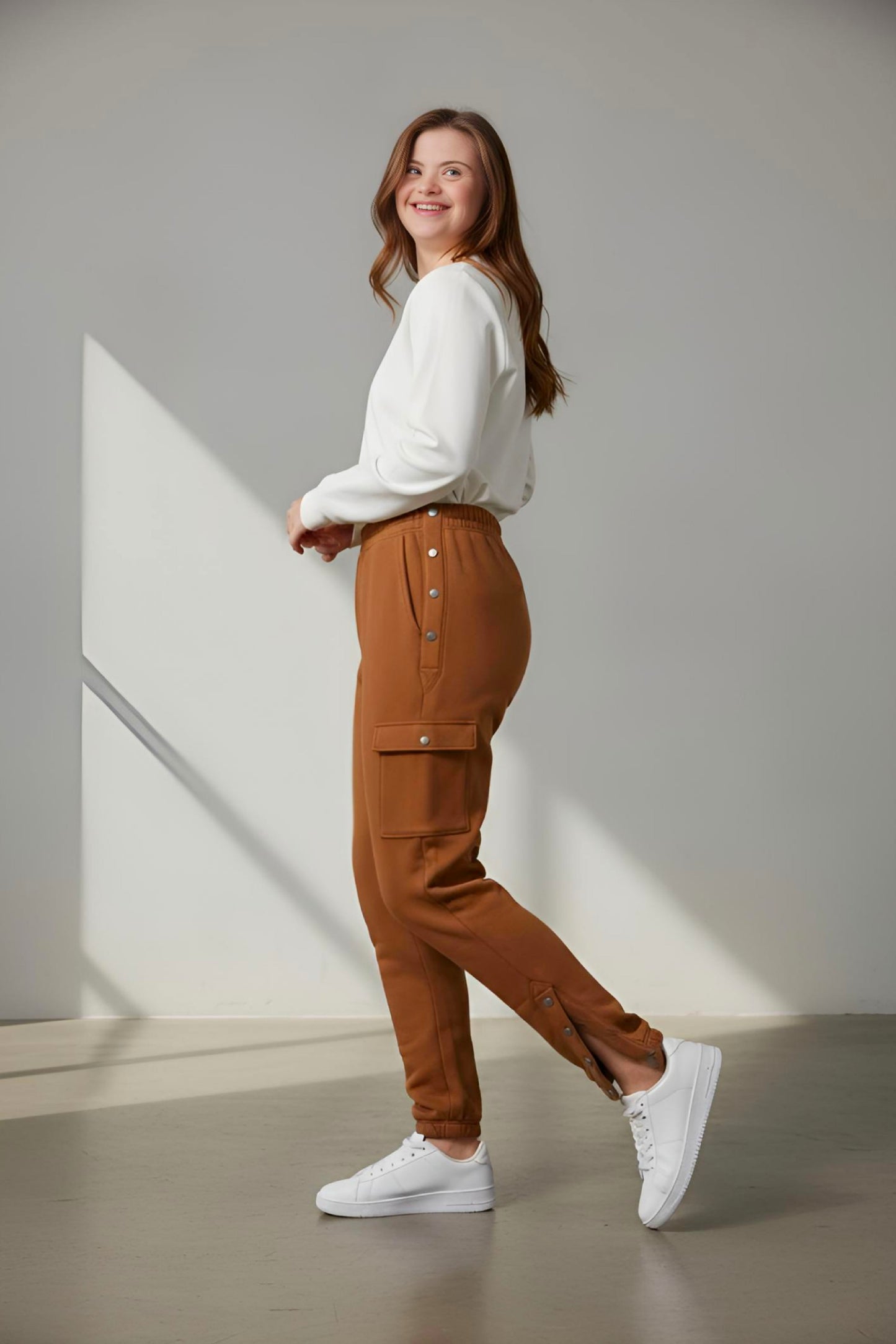 Adaptive Kids Cargo Joggers Pants: Elastic Waist, And Easy-Undressing Side Zipper