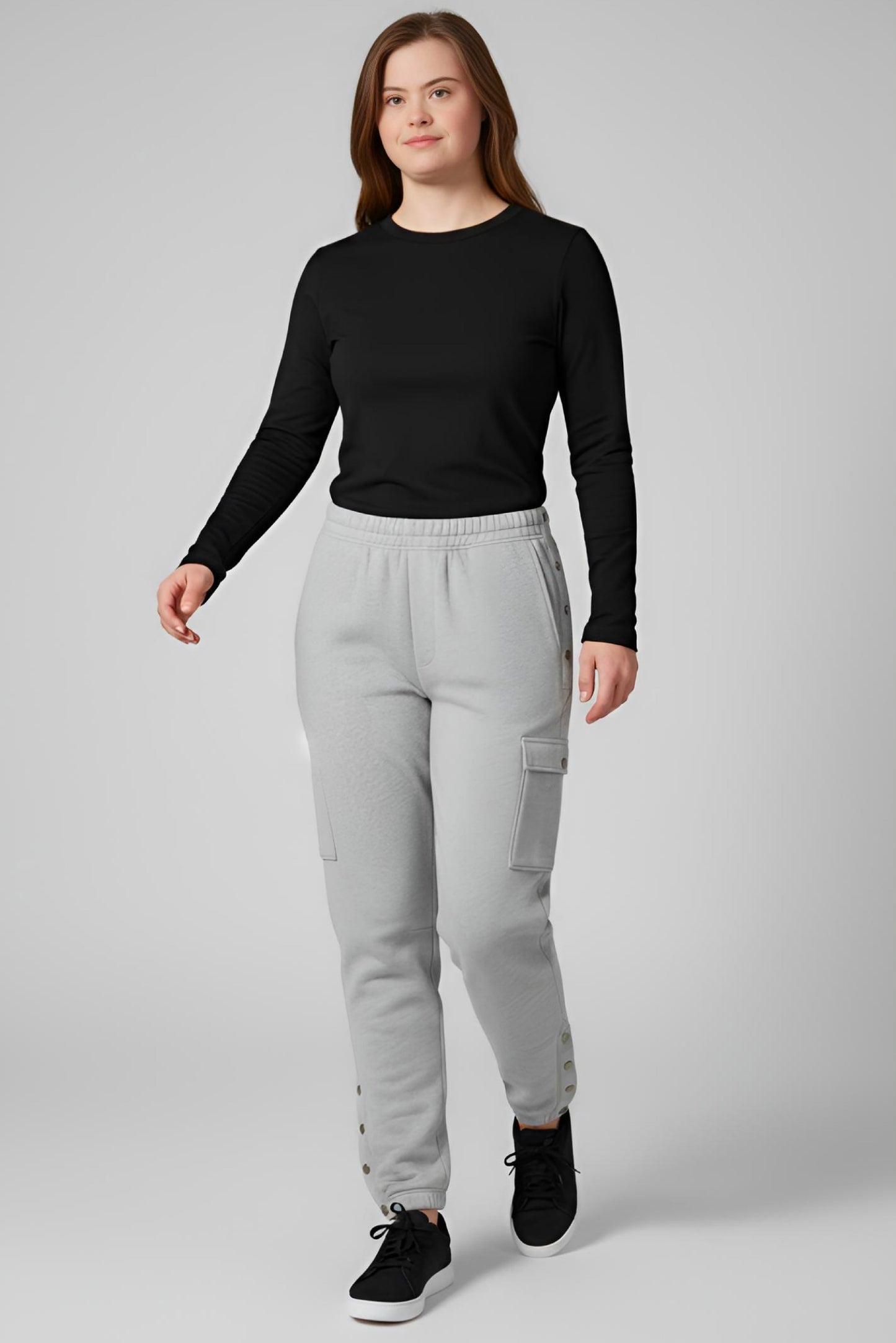 Adaptive Kids Cargo Joggers Pants: Elastic Waist, And Easy-Undressing Side Zipper