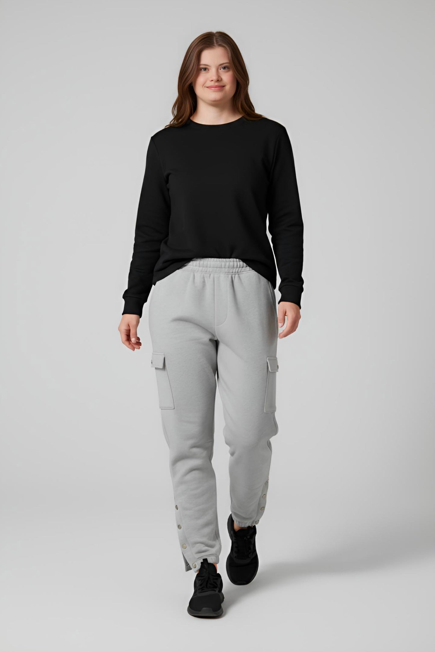 Adaptive Kids Cargo Joggers Pants: Elastic Waist, And Easy-Undressing Side Zipper