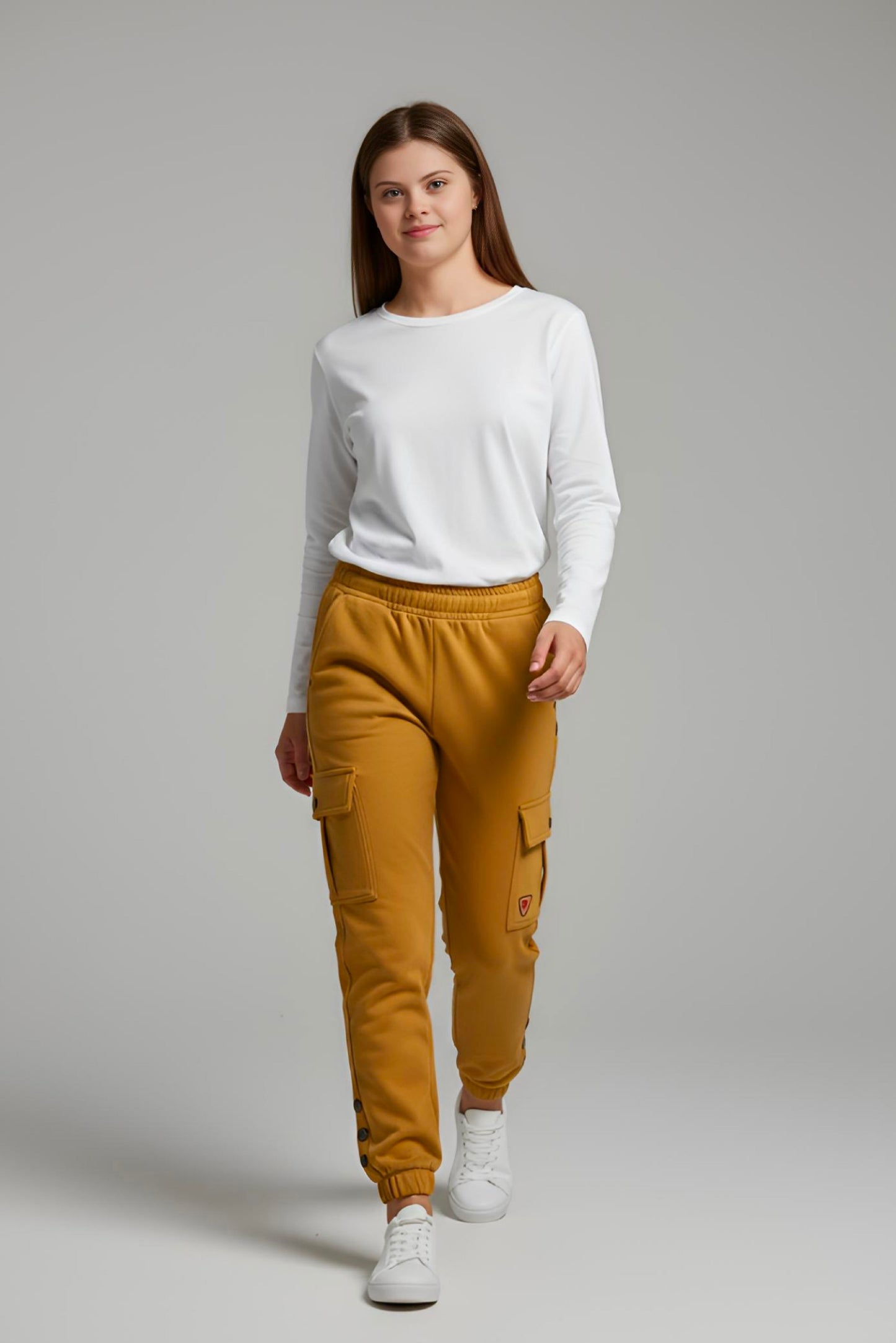 Adaptive Kids Cargo Joggers Pants: Elastic Waist, And Easy-Undressing Side Zipper