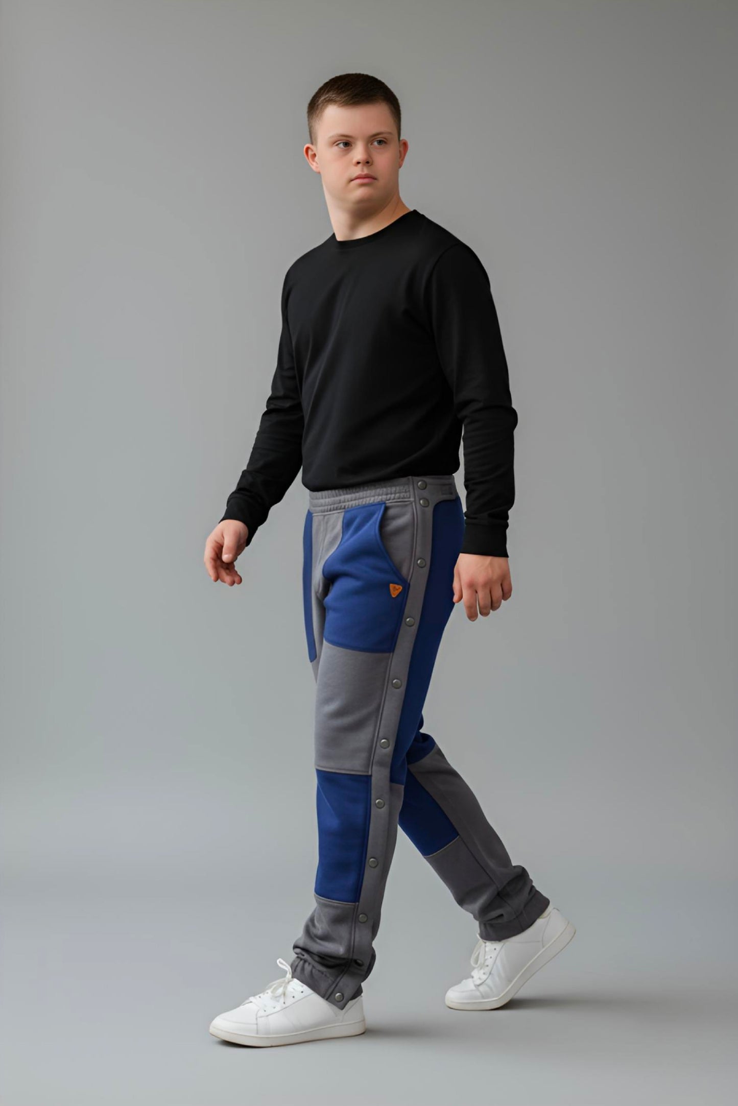 Adaptive Kids Jogger Pants: Adjustable Elastic Waist, Full Side Zipper for Easy Undressing