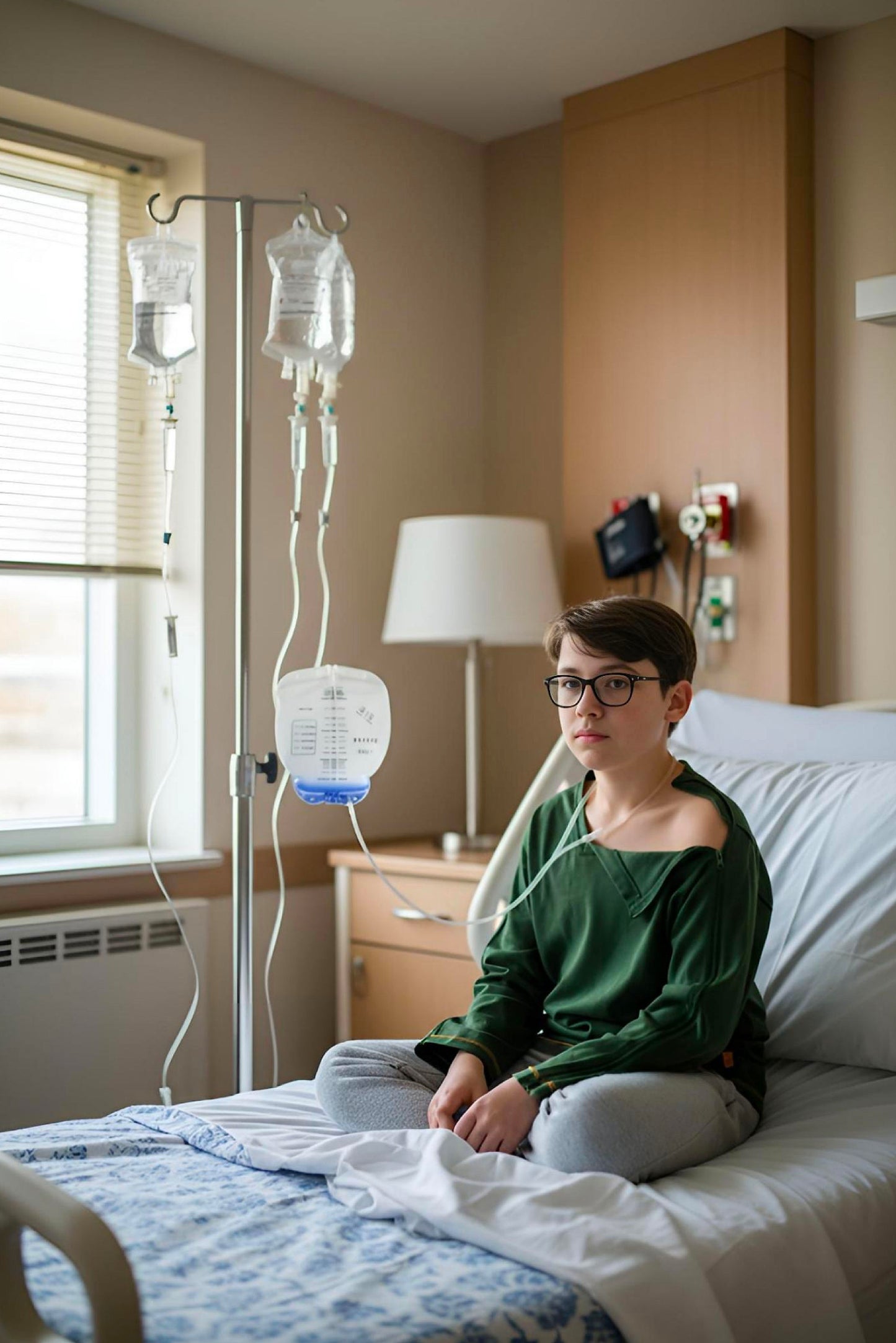 Adaptive Kids Long Sleeve V-Neck Top: Full Shoulder Zipper for Easy Undressing