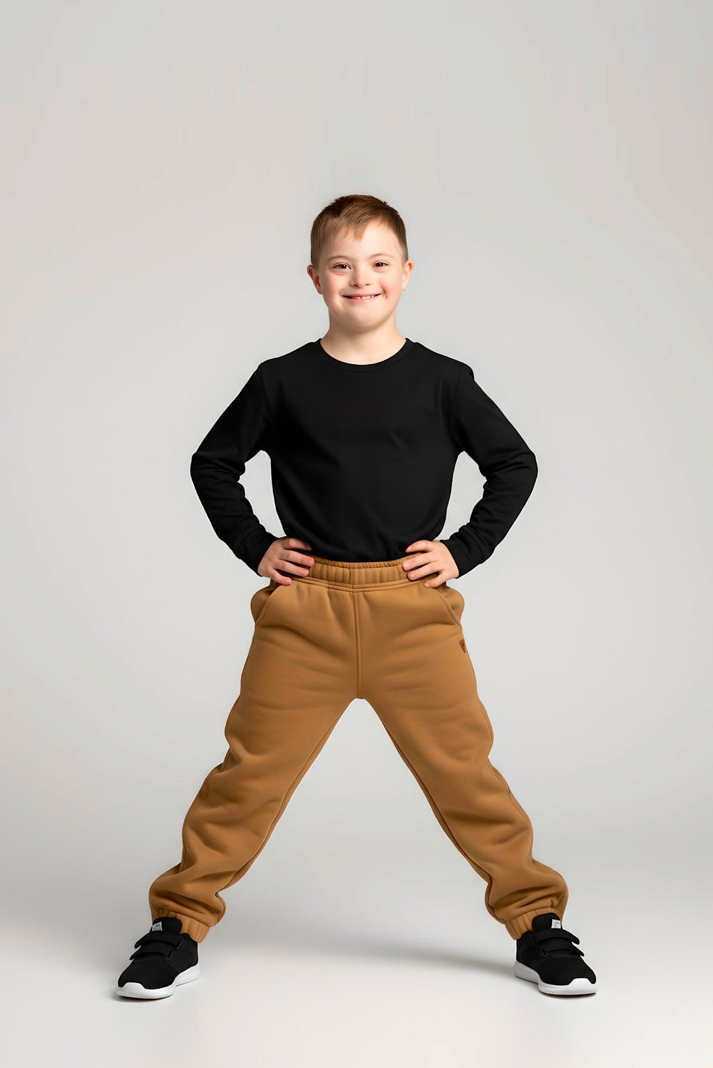Adaptive Kids Jogger Sweatpants, Adjustable Elastic waist, Full Side Zipper for Easy Undressing
