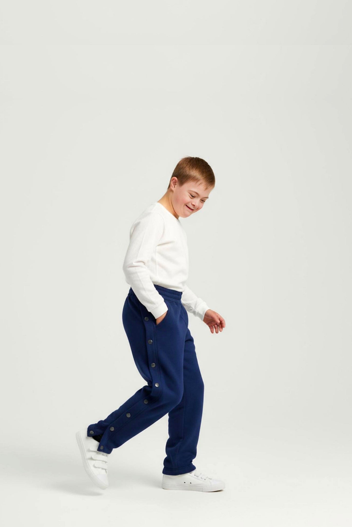 Adaptive Kids Jogger Sweatpants, Adjustable Elastic waist, Full Side Zipper for Easy Undressing