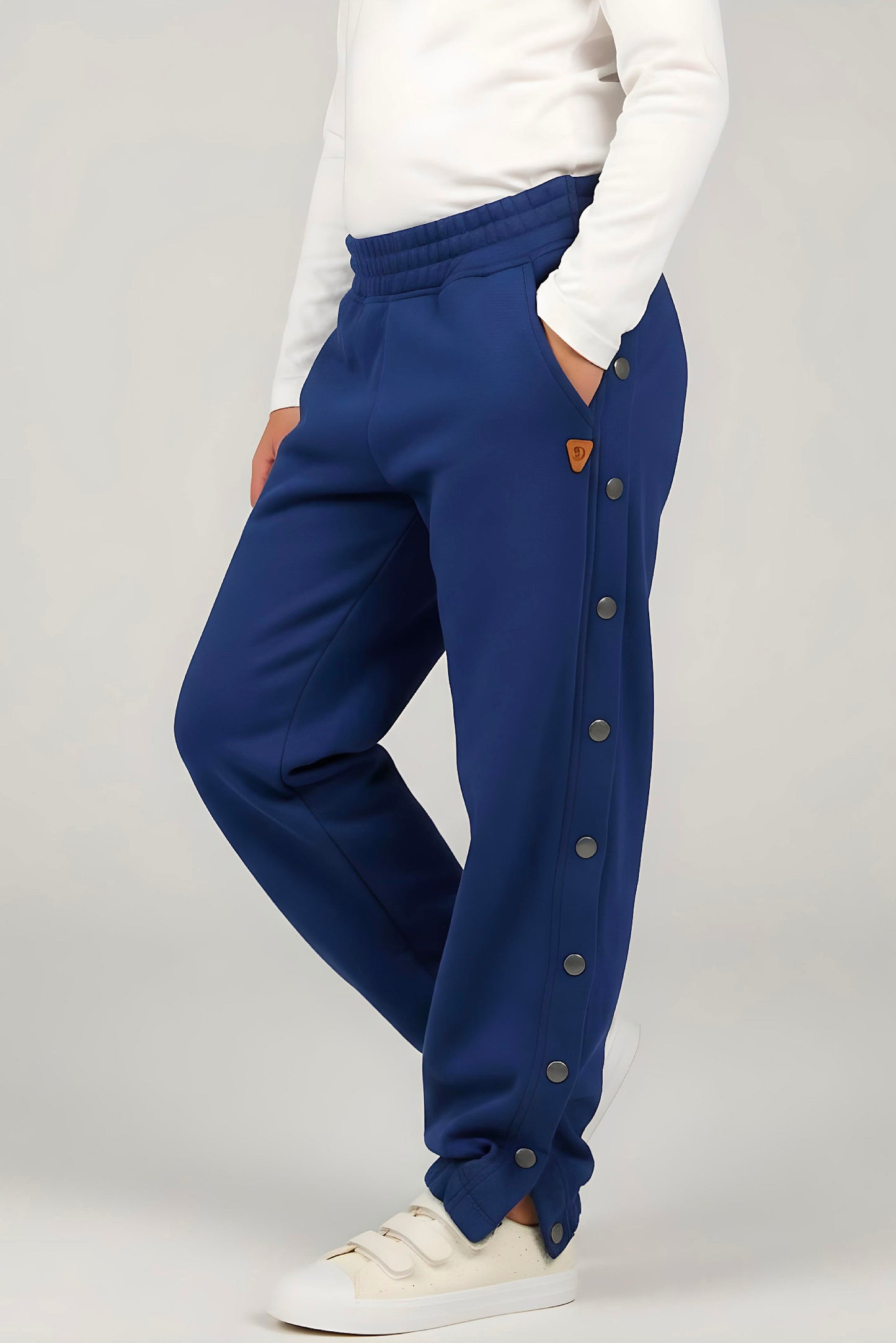 Adaptive Kids Jogger Sweatpants, Adjustable Elastic waist, Full Side Zipper for Easy Undressing