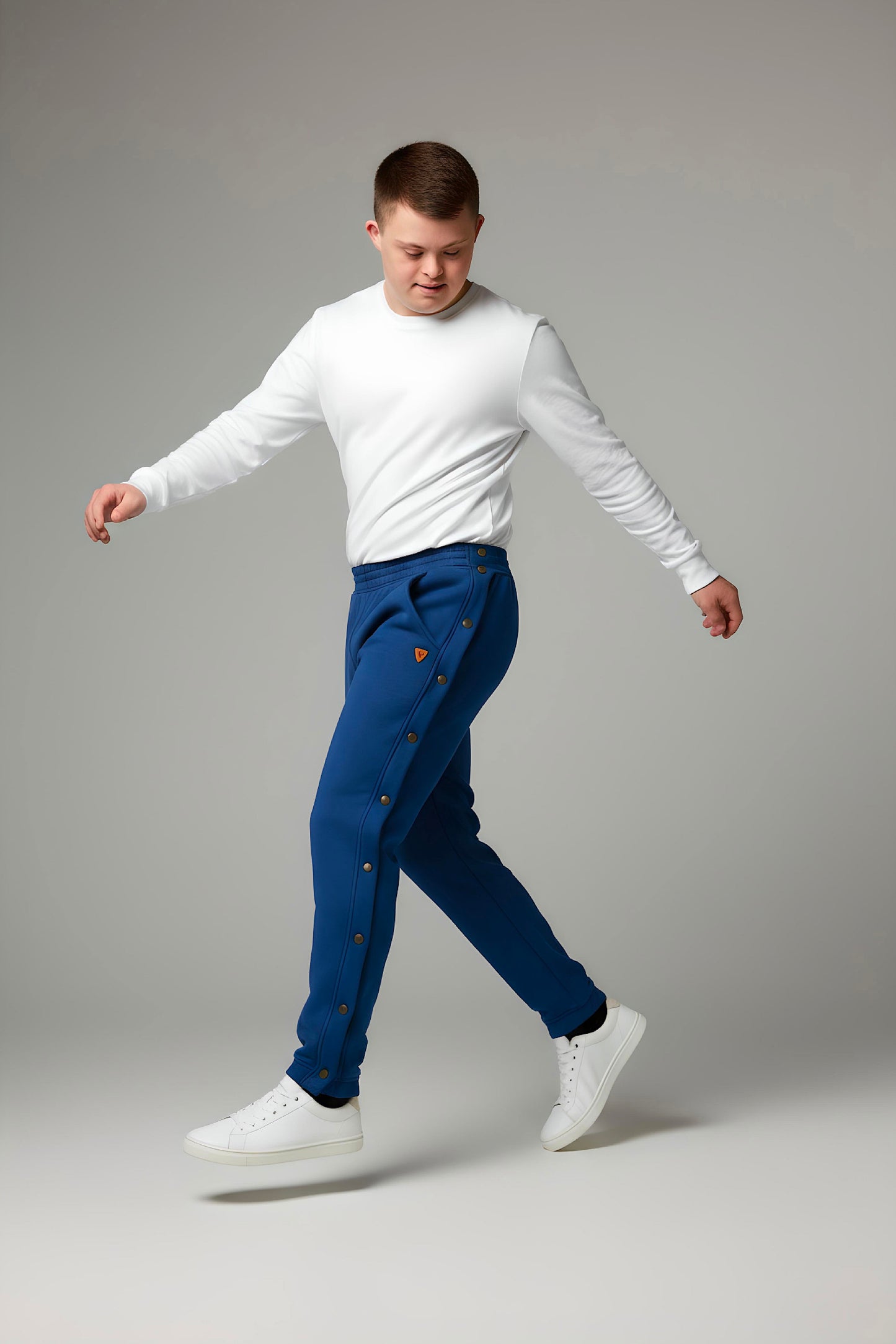 Adaptive Kids Jogger Sweatpants, Adjustable Elastic waist, Full Side Zipper for Easy Undressing