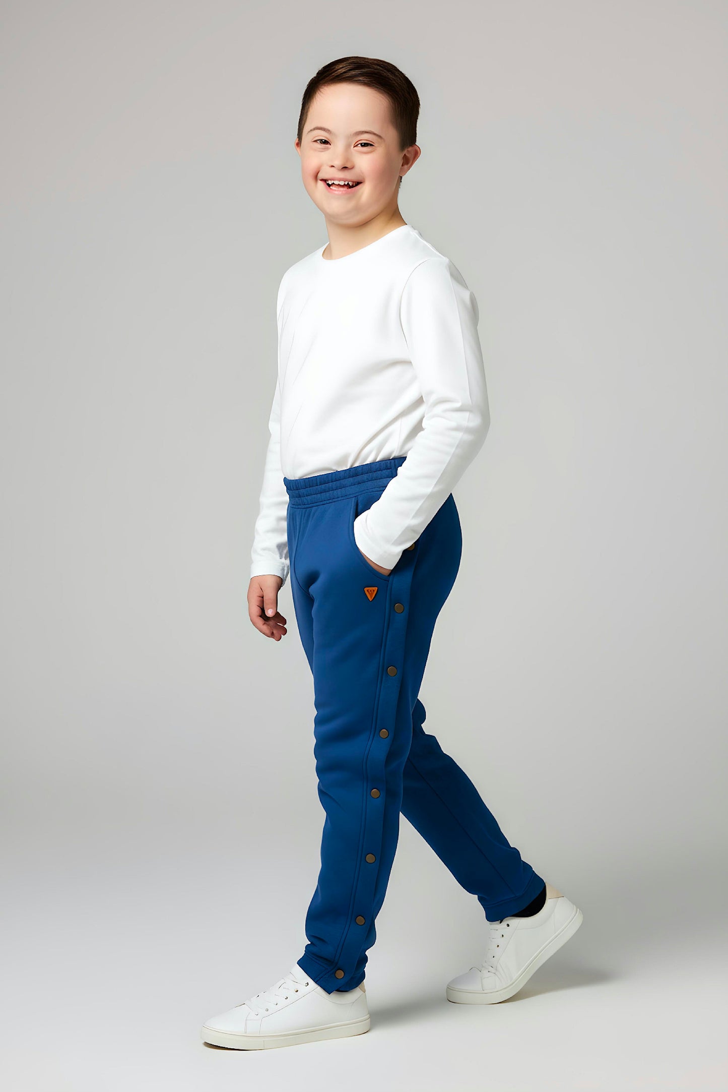 Adaptive Kids Jogger Sweatpants, Adjustable Elastic waist, Full Side Zipper for Easy Undressing