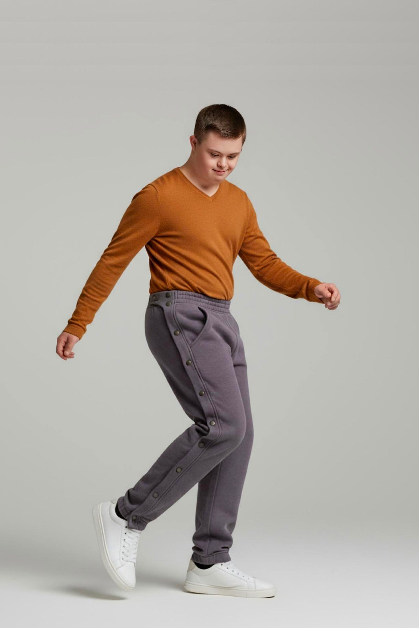 Adaptive Kids Jogger Sweatpants, Adjustable Elastic waist, Full Side Zipper for Easy Undressing