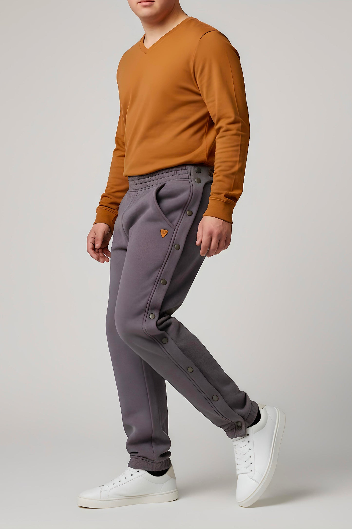 Adaptive Kids Jogger Sweatpants, Adjustable Elastic waist, Full Side Zipper for Easy Undressing