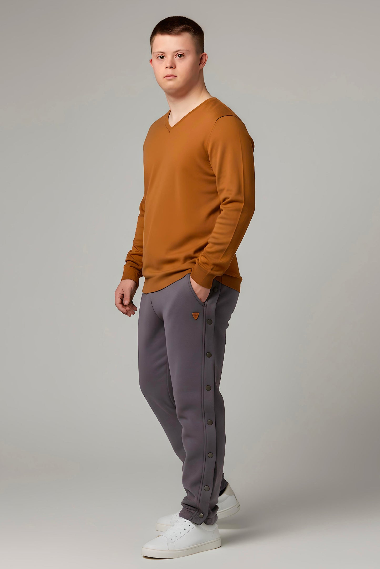 Adaptive Kids Jogger Sweatpants, Adjustable Elastic waist, Full Side Zipper for Easy Undressing