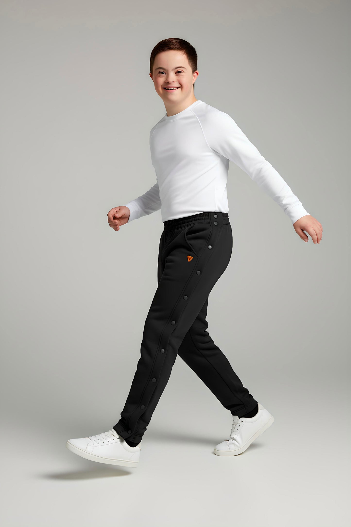 Adaptive Kids Jogger Sweatpants, Adjustable Elastic waist, Full Side Zipper for Easy Undressing