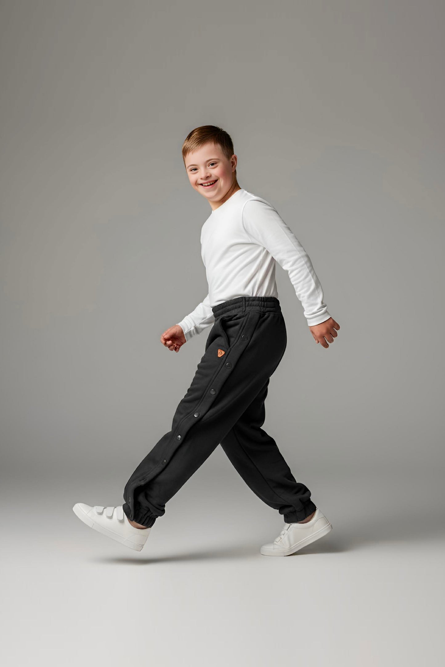 Adaptive Kids Jogger Sweatpants, Adjustable Elastic waist, Full Side Zipper for Easy Undressing