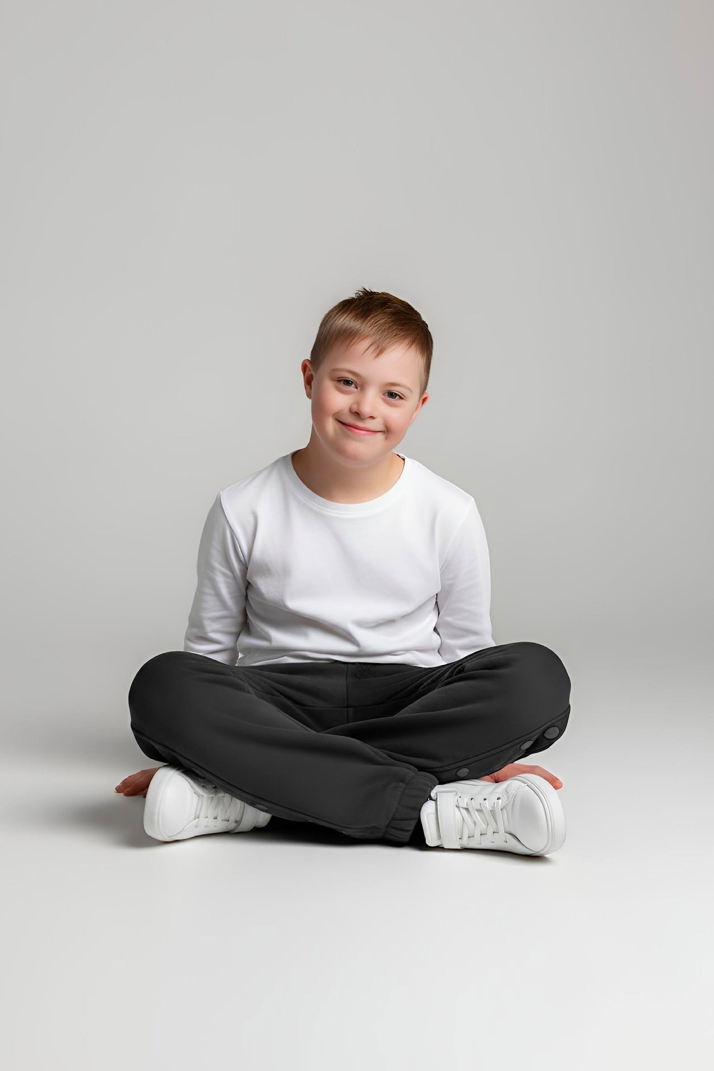 Adaptive Kids Jogger Sweatpants, Adjustable Elastic waist, Full Side Zipper for Easy Undressing