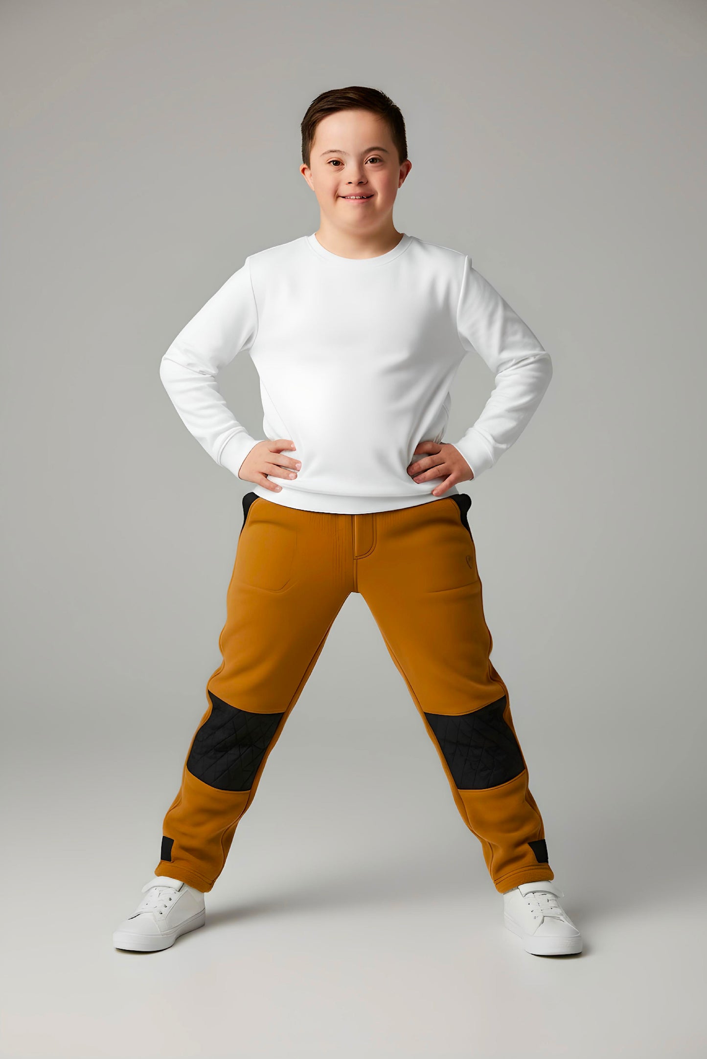 Adaptive Kids Polar Pants, Adjustable Waist, Knee Insert & Full Zipper for Easy Undressing