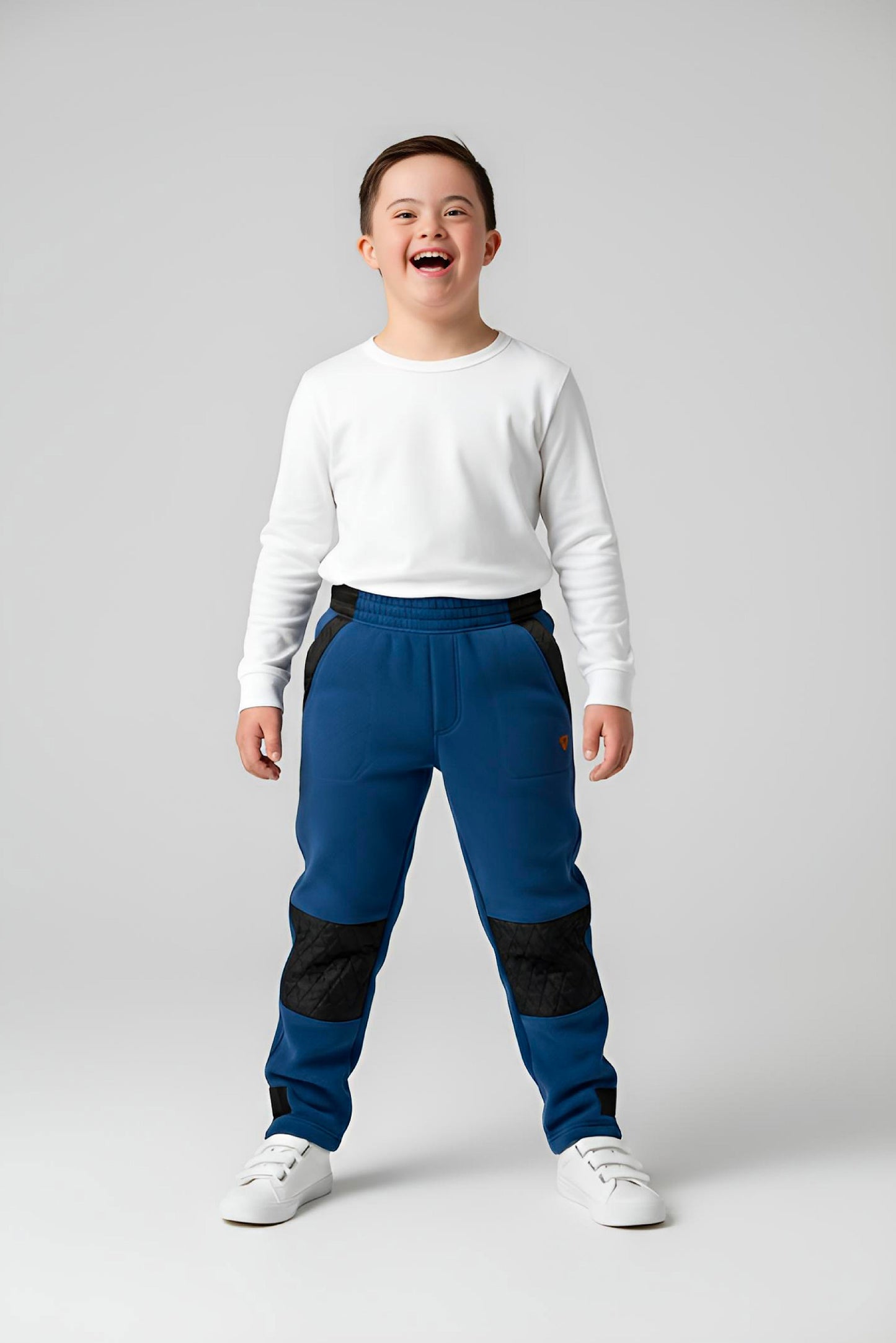 Adaptive Kids Polar Pants, Adjustable Waist, Knee Insert & Full Zipper for Easy Undressing