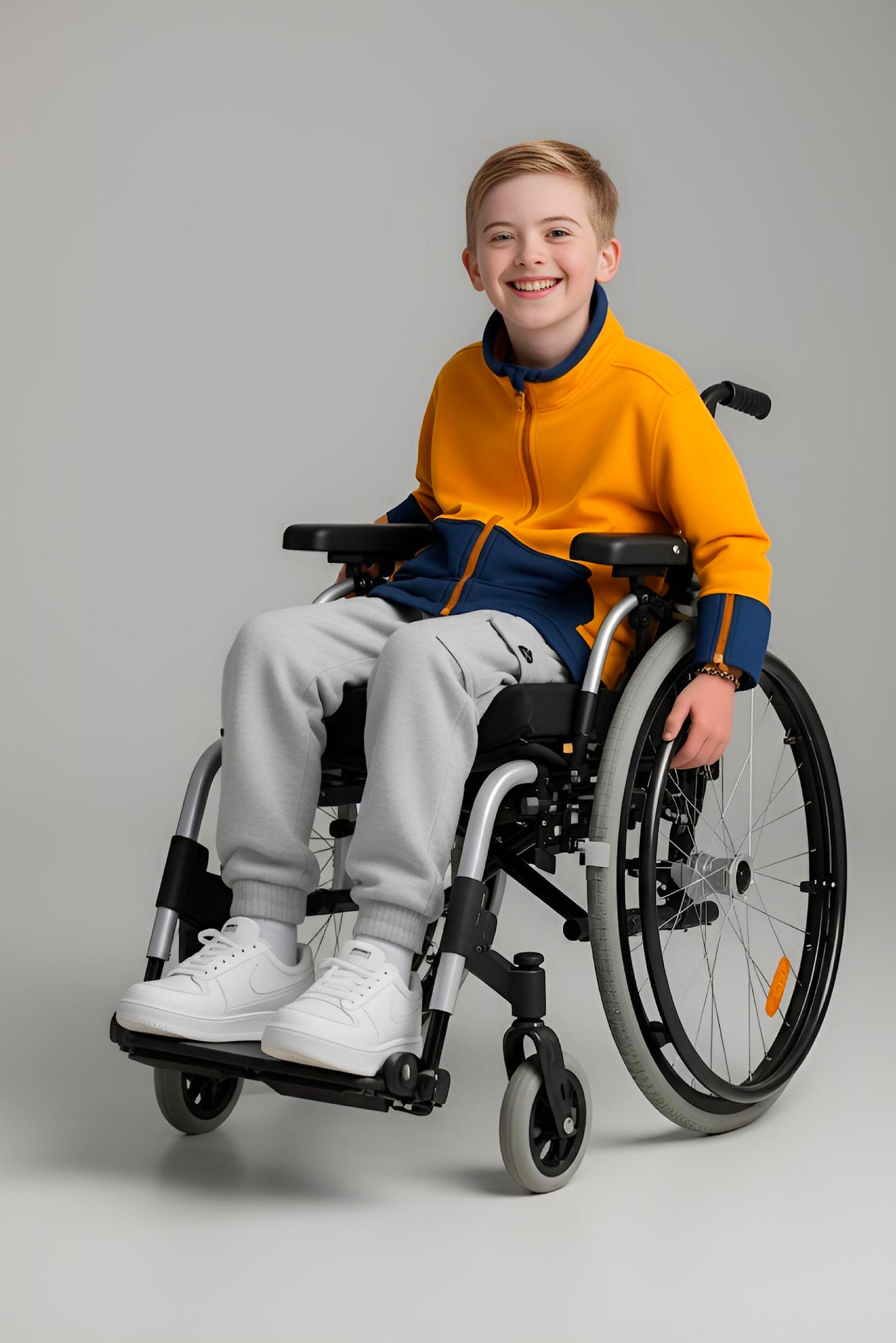 Adaptive Kids Jacket: Front Full Zipper, Cargo Pocket, Easy-Undressing Sleeves