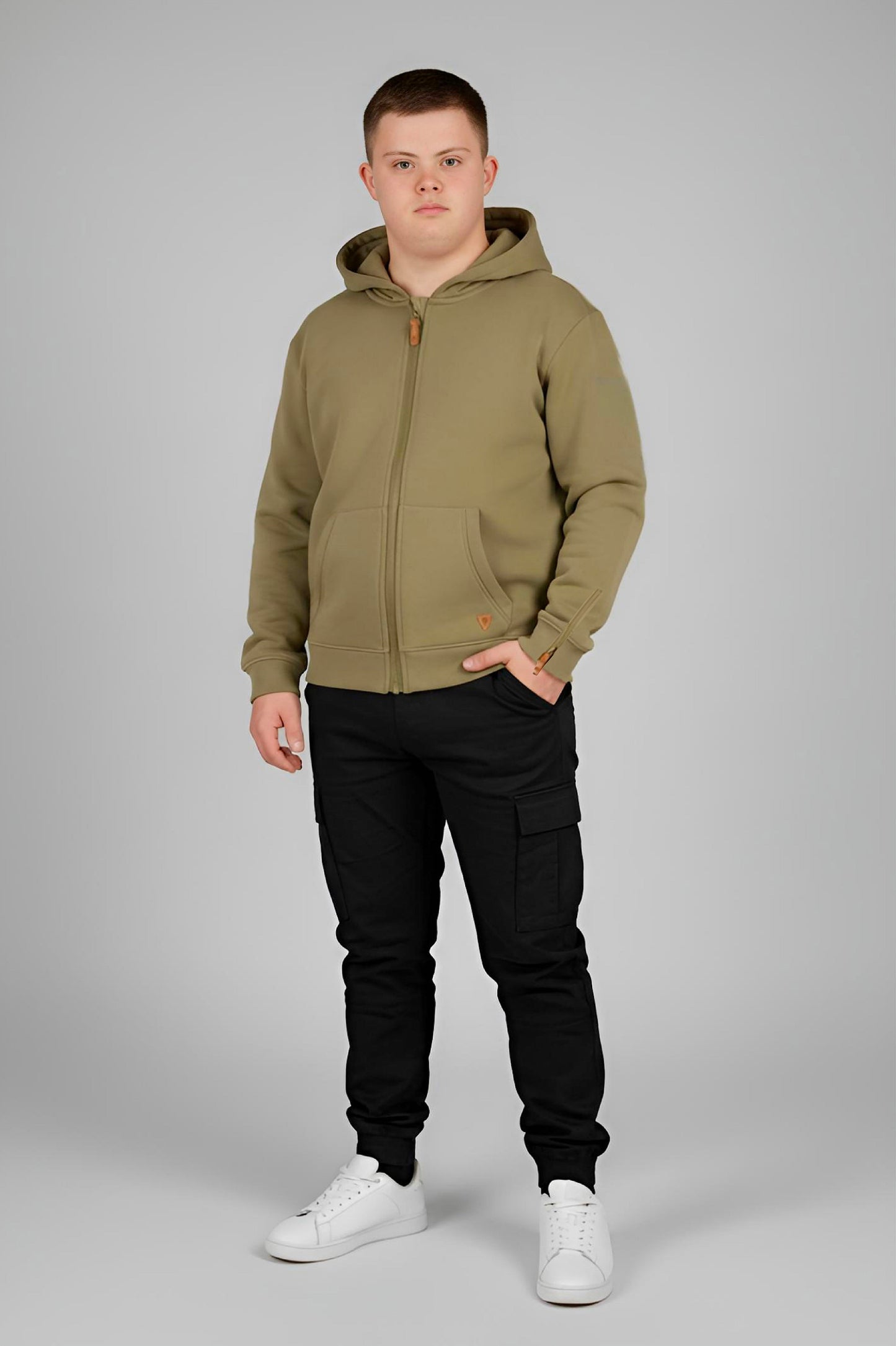 Adaptive Kids Hoodie: Front Magnetic Zipper and Easy-Undressing Sleeves