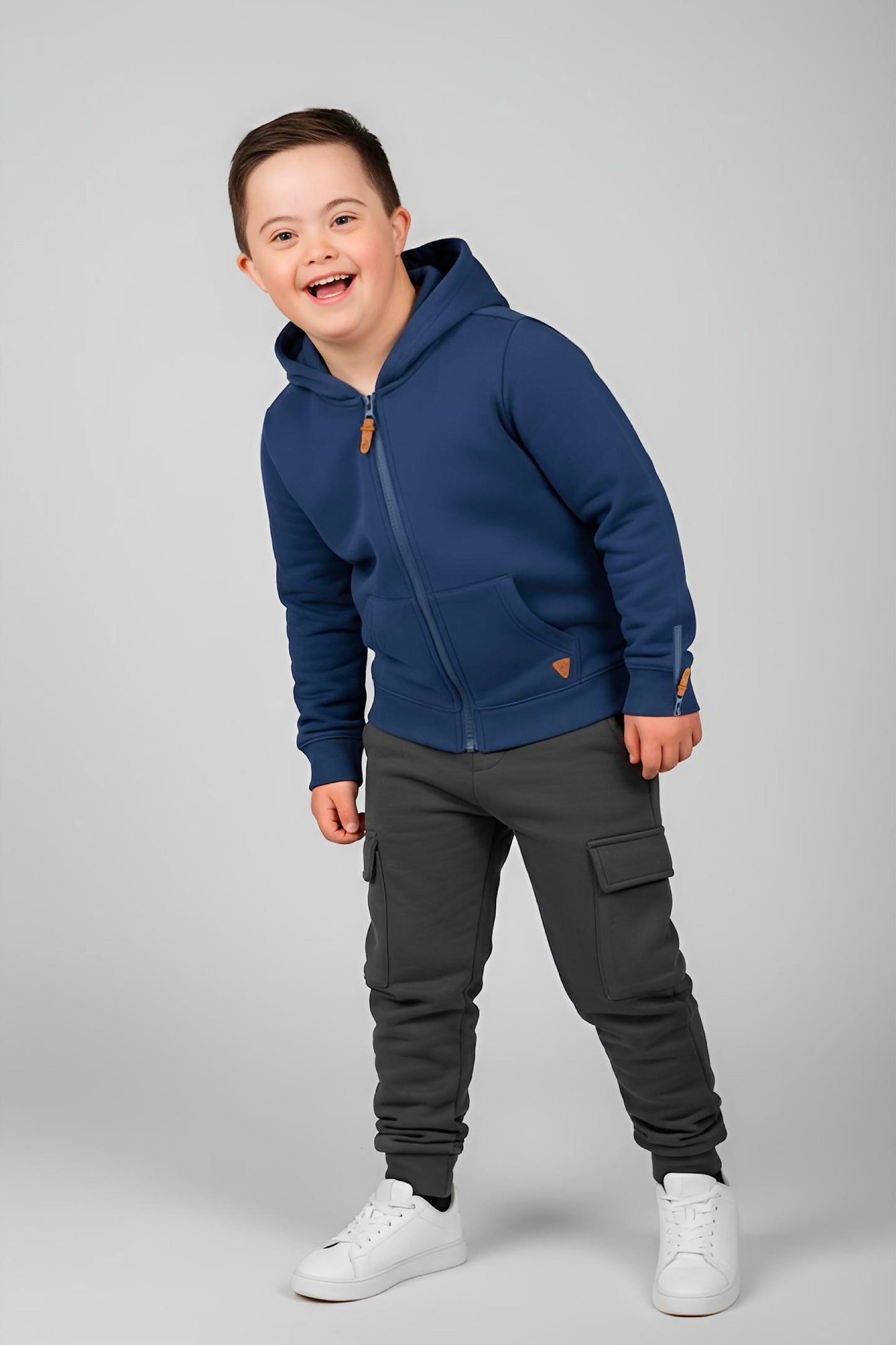 Adaptive Kids Hoodie: Front Magnetic Zipper and Easy-Undressing Sleeves