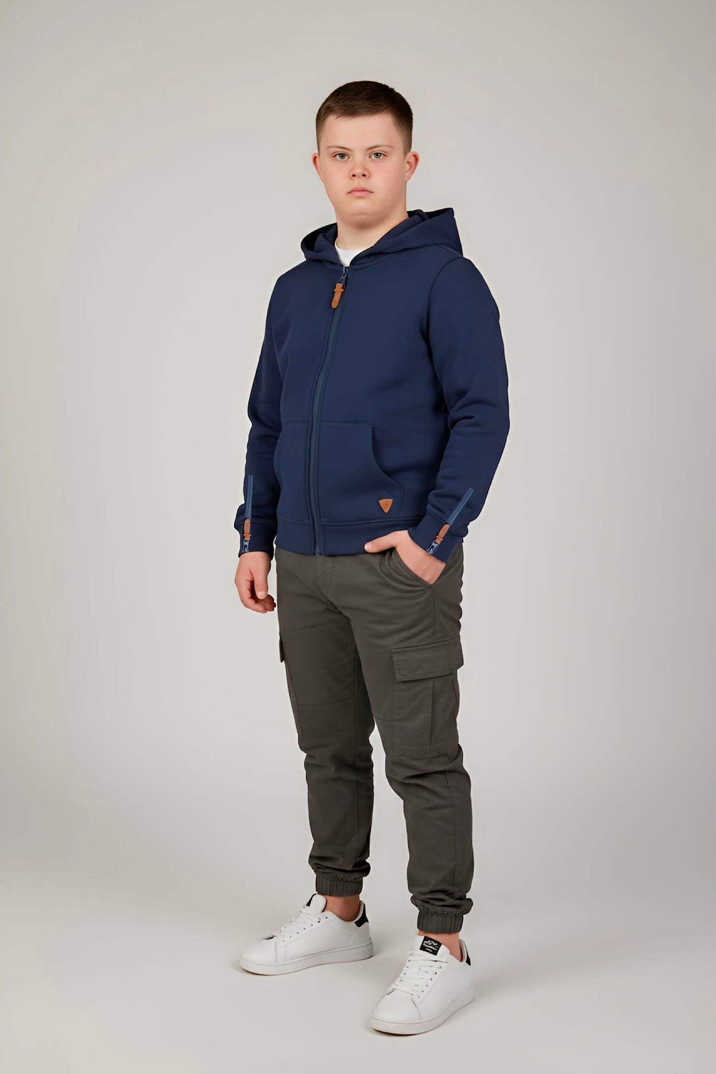 Adaptive Kids Hoodie: Front Magnetic Zipper and Easy-Undressing Sleeves