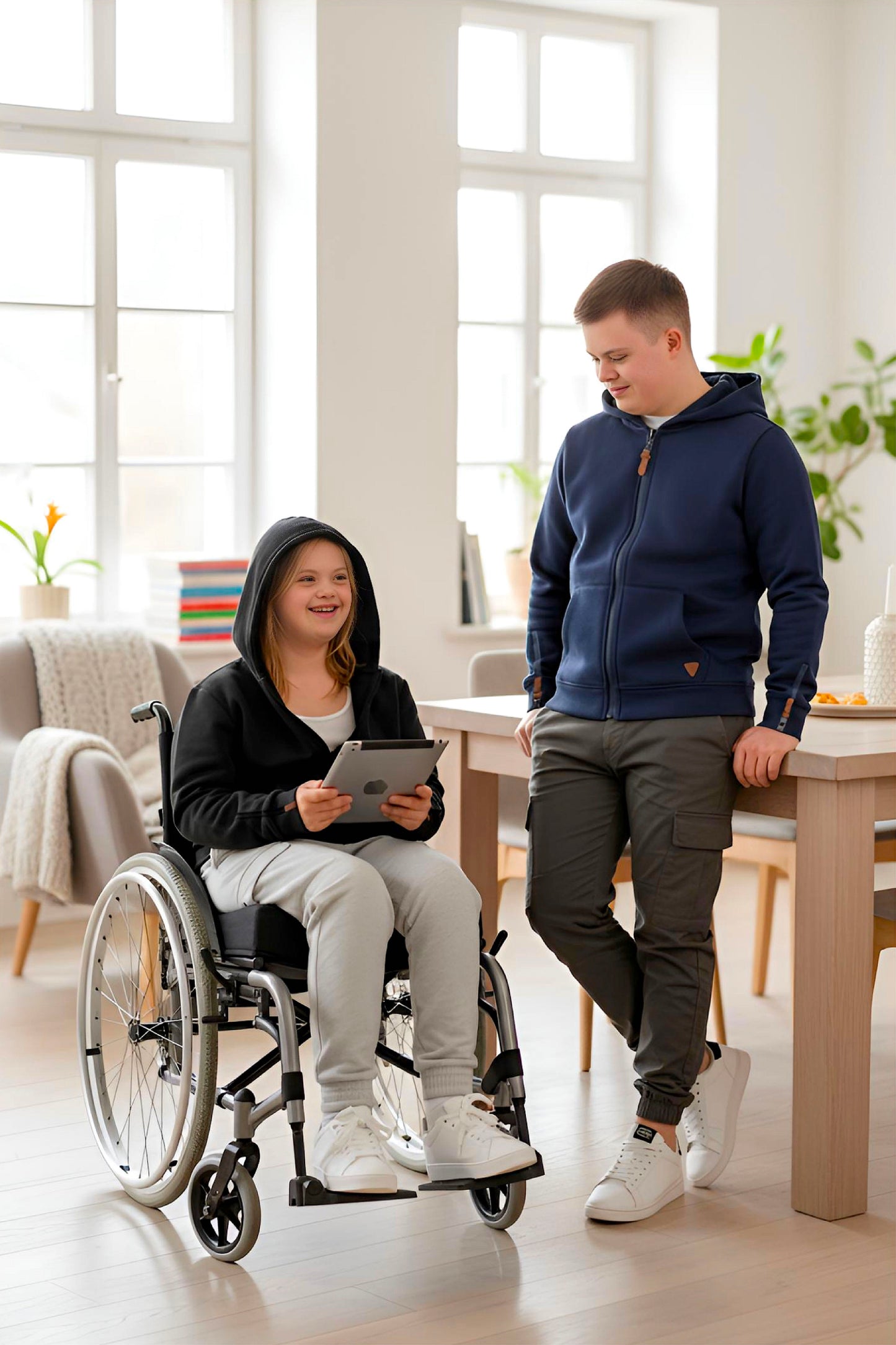 Adaptive Kids Hoodie: Front Magnetic Zipper and Easy-Undressing Sleeves