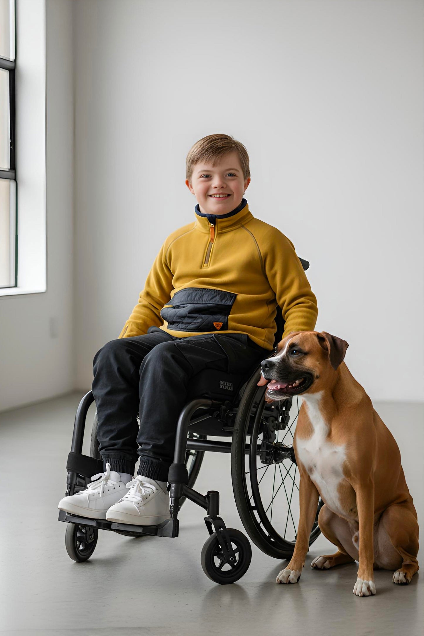 Adaptive Kids Pullover: Front Zipper, Cargo Pocket, Easy-Undressing Sleeves