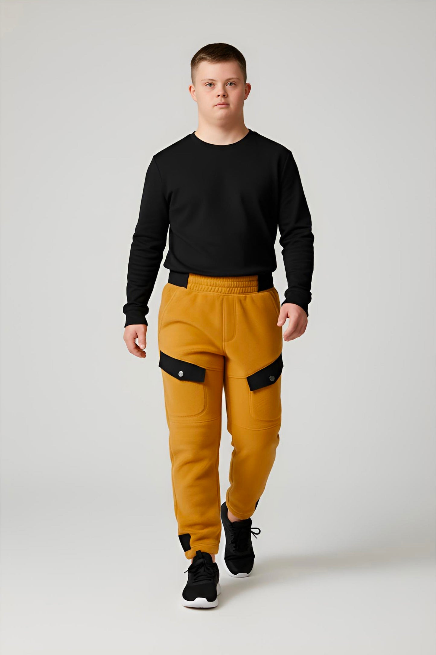 Adaptive Kids Polar Pants: Adjustable Waist, Full Side Zipper for Easy Undressing
