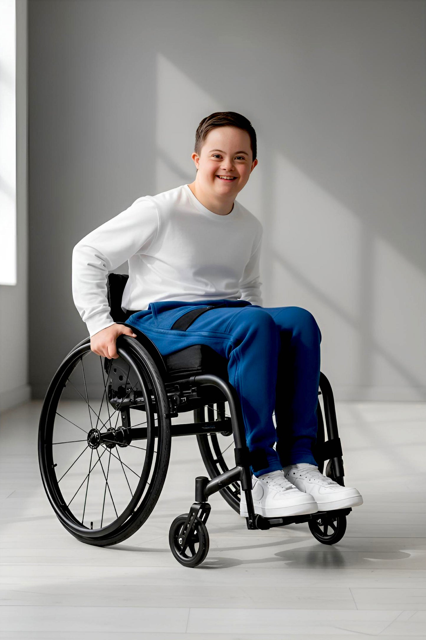 Adaptive Kids Polar Pants: Adjustable Waist, Full Side Zipper for Easy Undressing