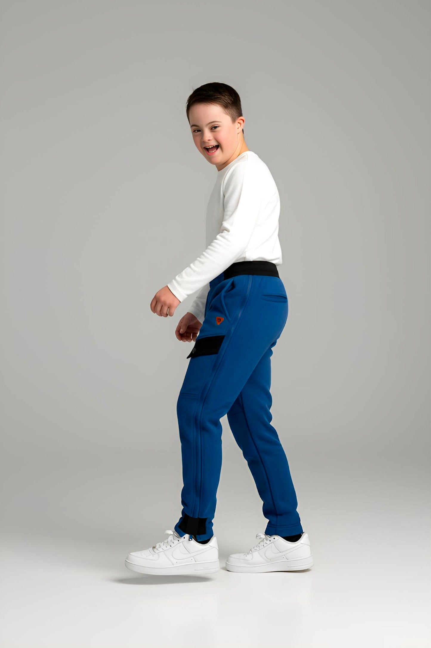 Adaptive Kids Polar Pants: Adjustable Waist, Full Side Zipper for Easy Undressing