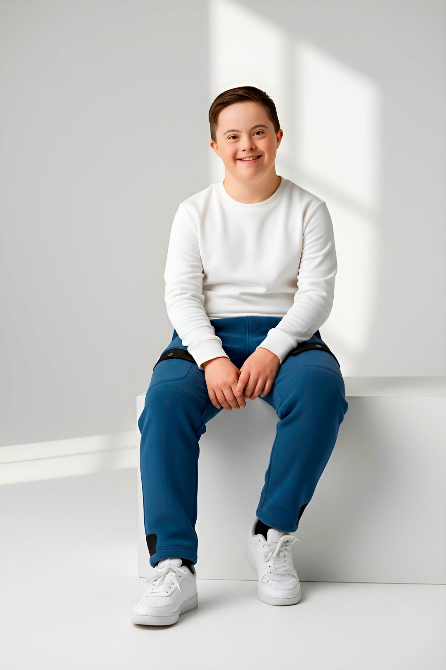 Adaptive Kids Polar Pants: Adjustable Waist, Full Side Zipper for Easy Undressing