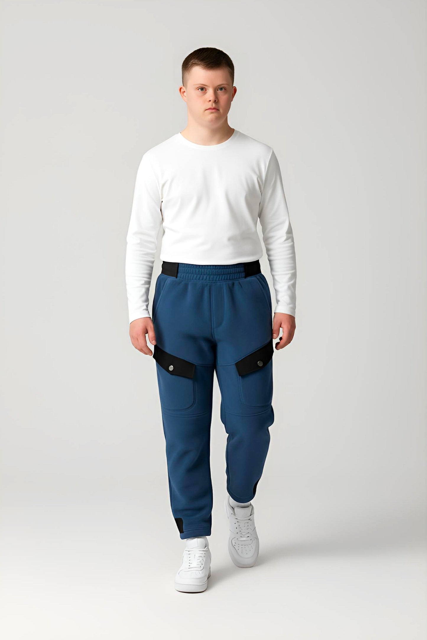 Adaptive Kids Polar Pants: Adjustable Waist, Full Side Zipper for Easy Undressing